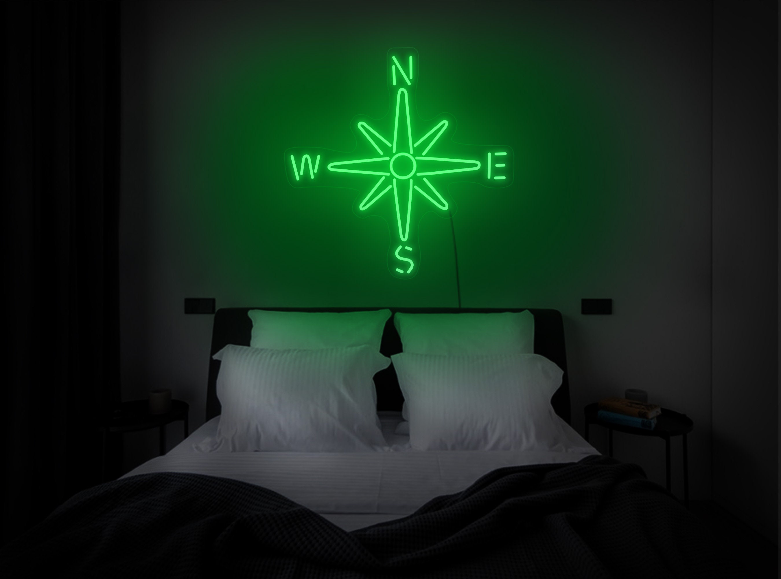 Compass Rose Neon Sign, Compass Rose Led Sign, Compass Rose Sign, Compass Wall Decor, Compass Wall Art, Neon Sign Wall Decor