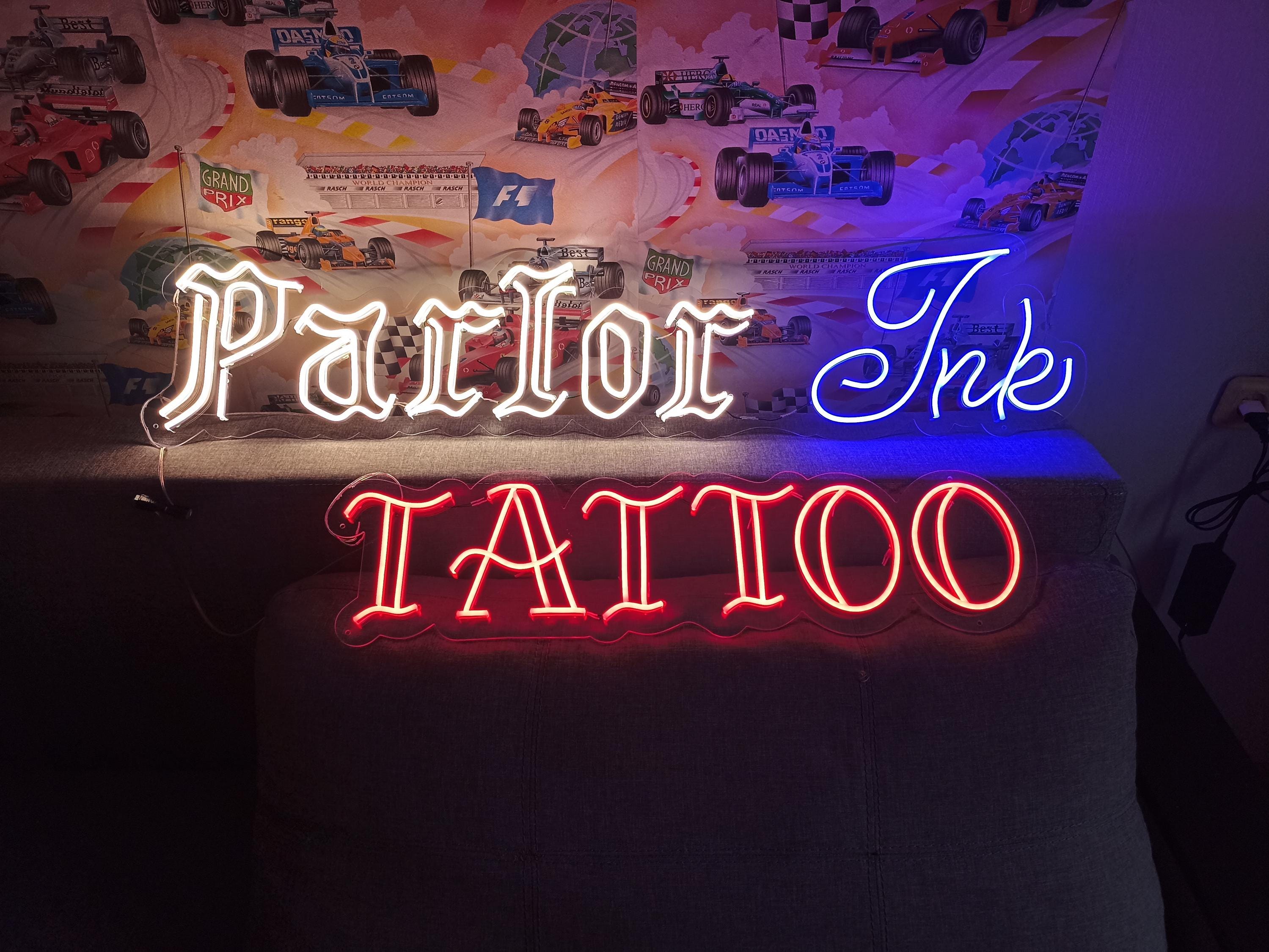 Tattoo Neon Sign, Parlor Ink Tattoo Neon Sign, Tattoo Led Sign, Tattoo Art, Best Gift, Shop Neon Sign, Neon Tattoos, Wall Neon Sign