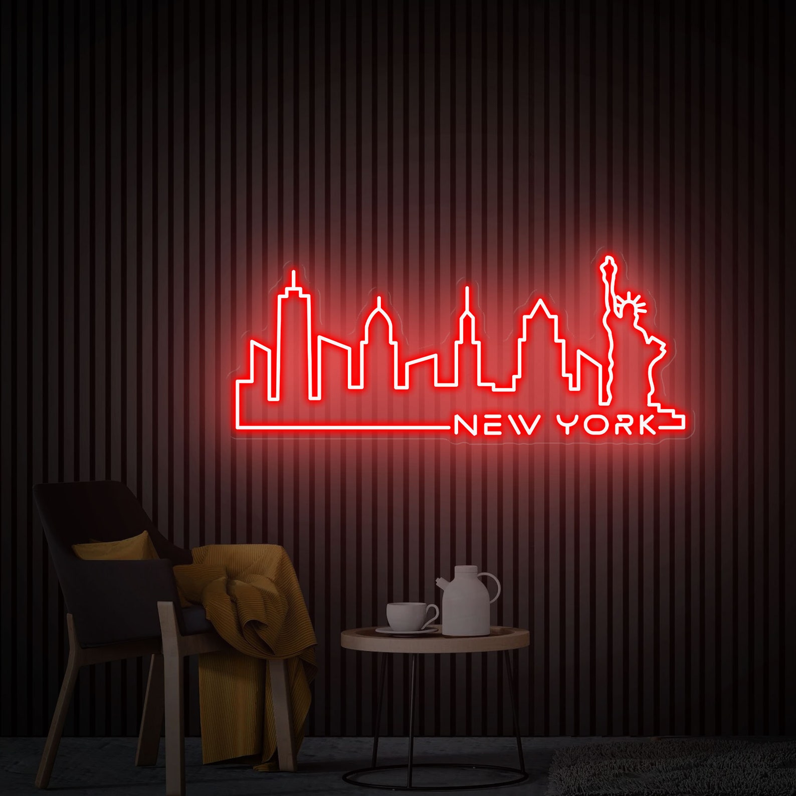 New York City Neon Sign, New York City Wall Decor, City Led Light Sign, Skyline neon sign, Custom City Skyline Neon Sign Home Decor