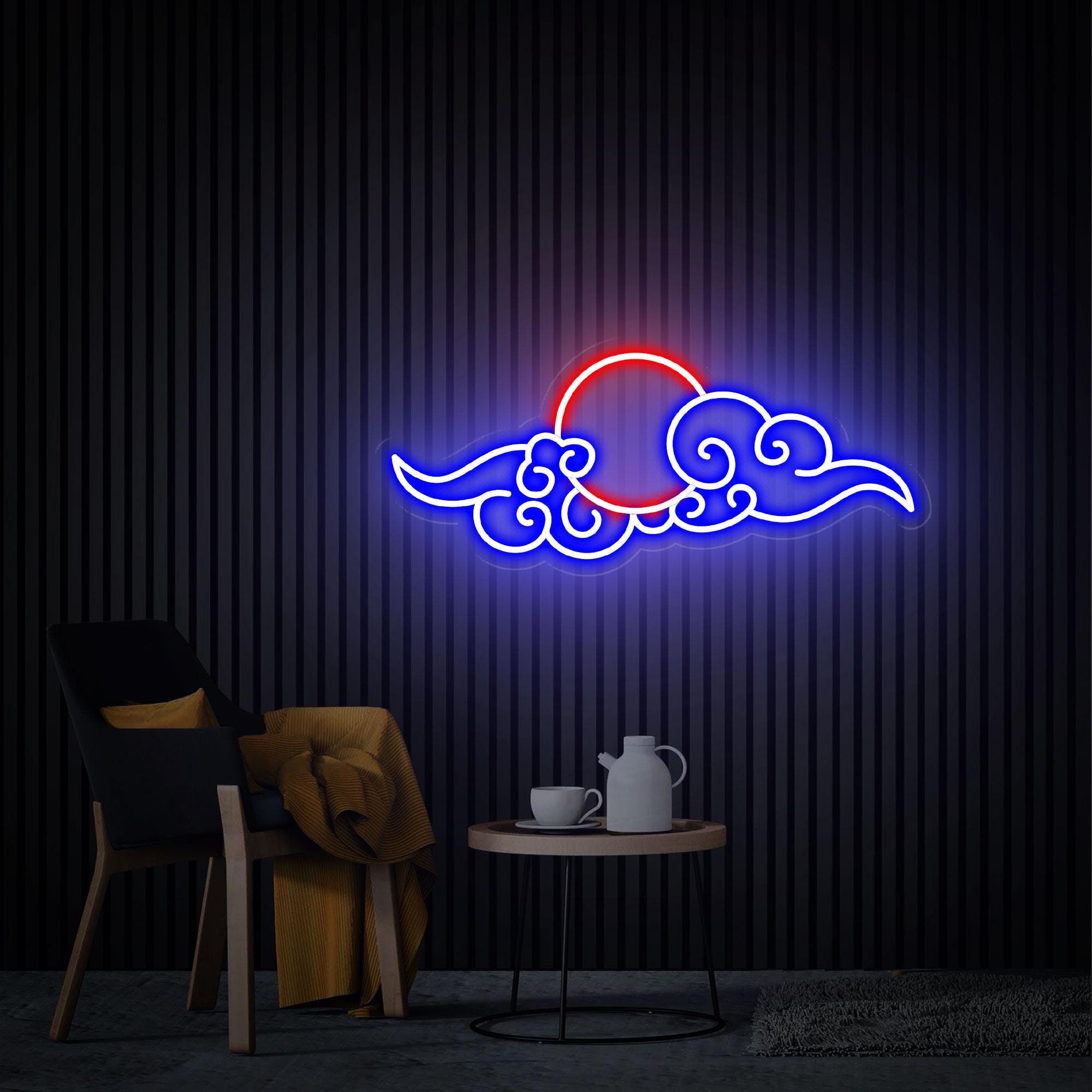 Anime Cloud Sunset Neon Sign, Anime Neon Sign, Neon Wall Art, Custom Neon Gift, Anime Art Manga Art, Kids Room Decor, Nursery Anime Room Art