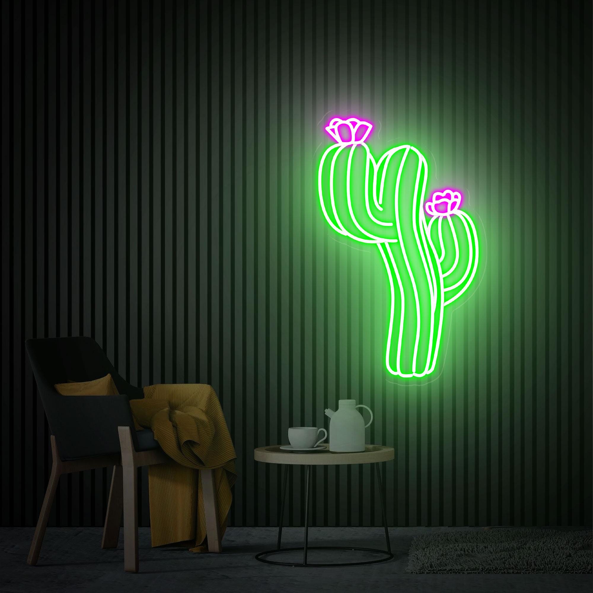 Colorful Cactus Neon Led Sign, Custom Neon Sign, Game Room Decor, Neon Cactus Sign Art, Room Bar Pub Restaurant Decor, Personalized Gift