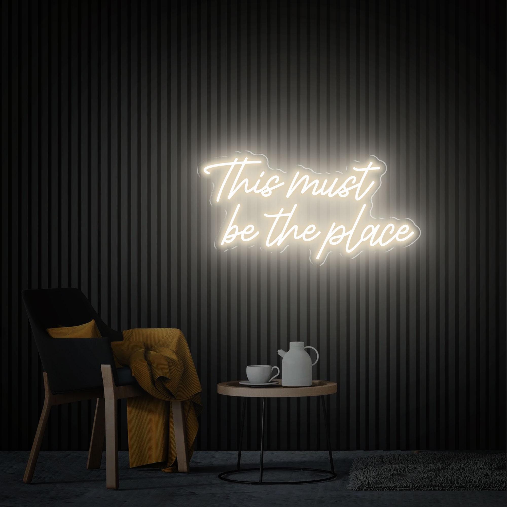 This Must Be The Place Neon Sign, Home Party Decor, Custom Wall Decor, Led Sign Wall Art, Neon Lights Wedding Decor, Personalized Gifts