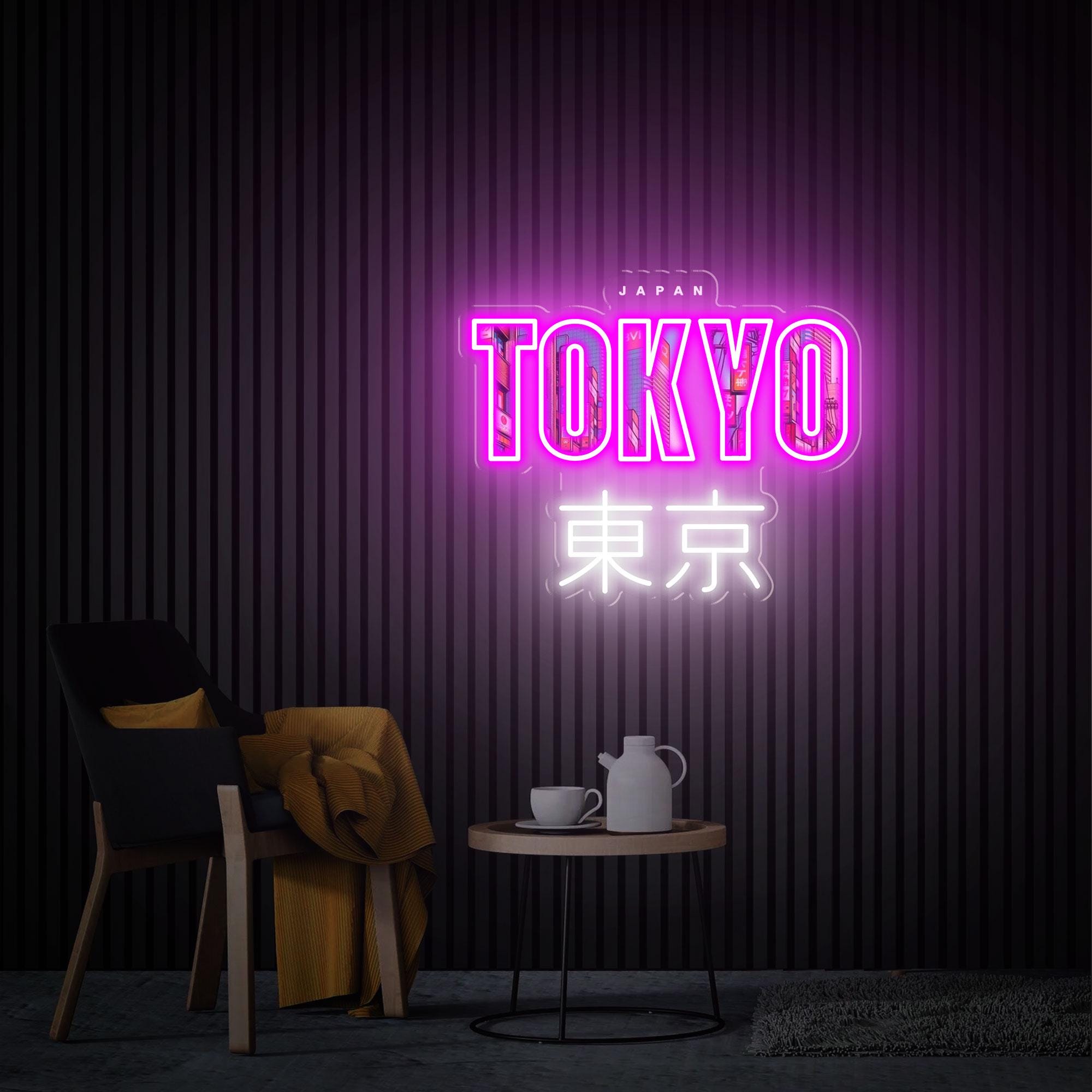 Tokyo Neon Sign UV Print Acrylic Art, Tokyo Wall Decor, Custom Japanese Neon Sign, Tokyo Japan Wall Art, Tokyo Travel Wall Light up Sign