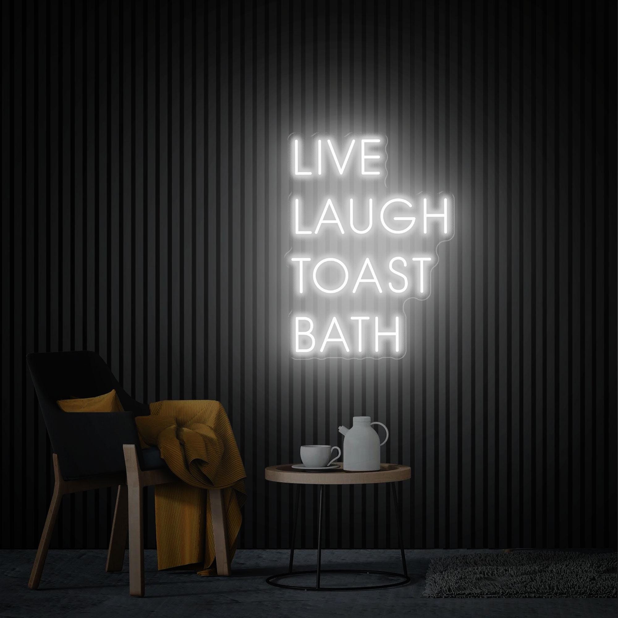 Live Laugh Toast Bath Neon Sign, Tropical Gothic Bathroom Decor, Custom Neon Sign, Bathroom Humor Sign, Funny Gothic Decor, Halloween Gift