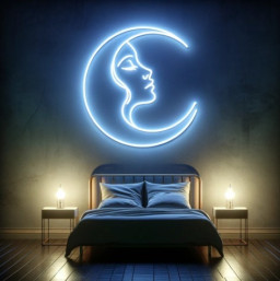 Moon Neon Sign, Moon Neon Light Sign, Moon Neon Light, Neon Wall Art, Room Decor Neon Sign, Bedroom Neon Sign