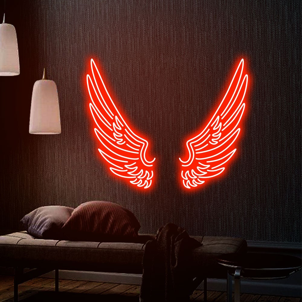 Wing Neon Sign, Custom Neon Signs For Home Decor| Amine Neon | Custom Neon Lights