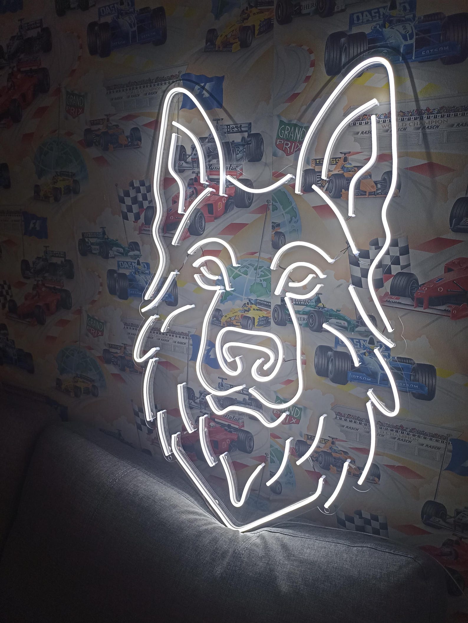 German Shepherd Head Neon Sign, Dog Neon Sign, Pet Neon Sign, Home Decor Pet Neon Sign, Custom Neon Sign, Animal Neon Sign