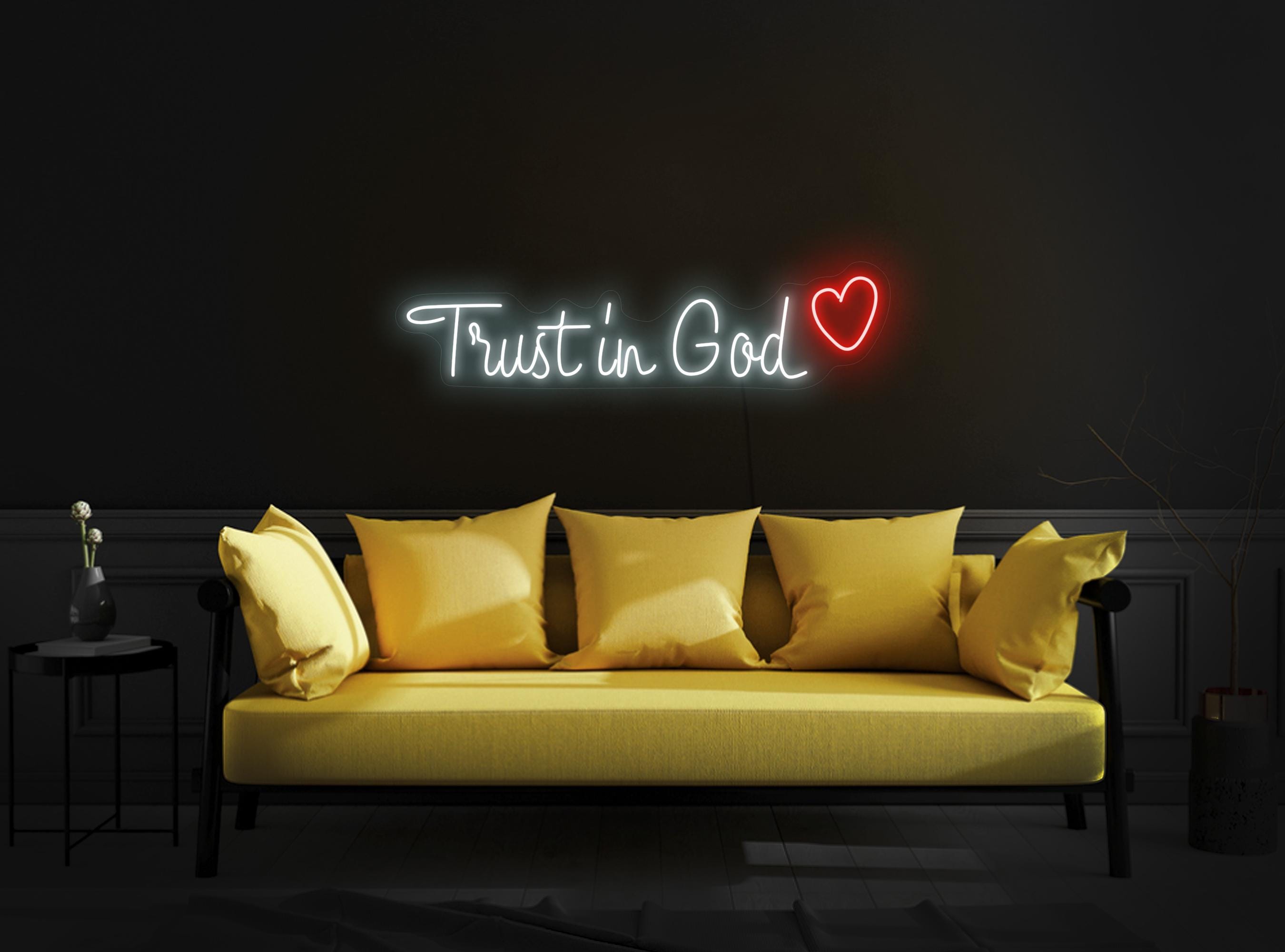 Trust In God Neon Sign, Christian Neon Sign, Faith Neon Sign, Religious Neon Sign, Christian Wall Art Decor