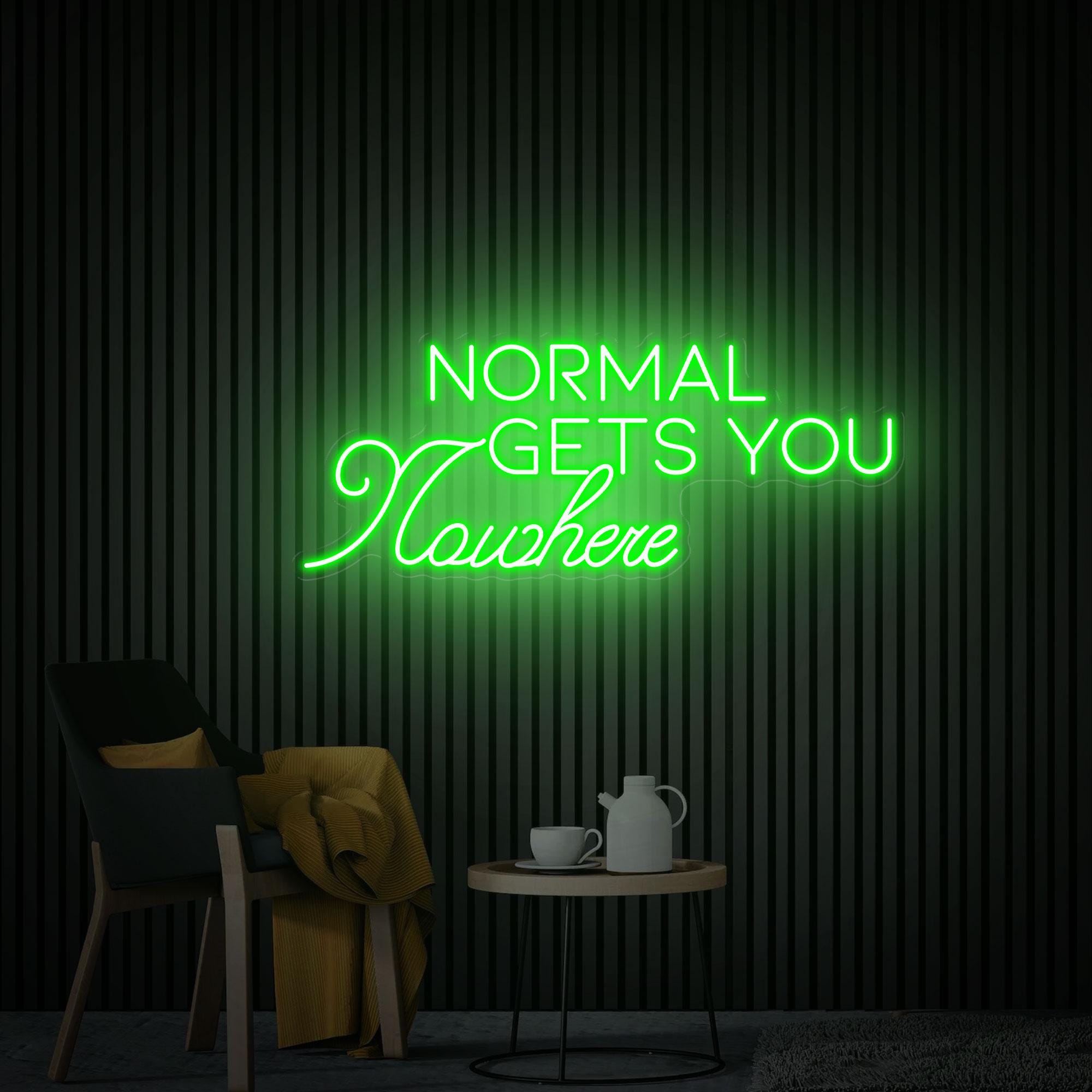 Normal Gets You Nowhere Neon Sign, Led Light Office Living Room Interior Design, Neon Sign Wall Art, Aesthetic Room Decor, Personalized Gift