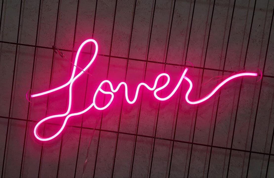 Lover Neon Sign, Lover Led Sign, Lover Sign, Neon Sign Bedroom, Romantic Neon, Neon Sign For Couple, Neon Sign Wall Decor, Lover Art Decor