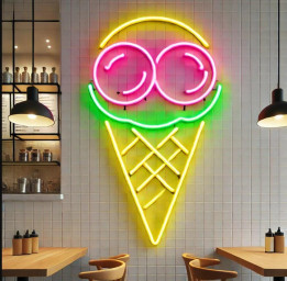 Ice Cream Neon Sign, Wall Hangings Decor For Home, Bar Neon Sign, Kitchen Neon Light Decor