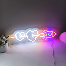 Rocket Neon Sign, Rocket Wall Art, Custom Neon Sign, Bedroom Neon Sign, Rocket Lover Gift, Gift For Kid, ocket Led Light Christmas Gifts
