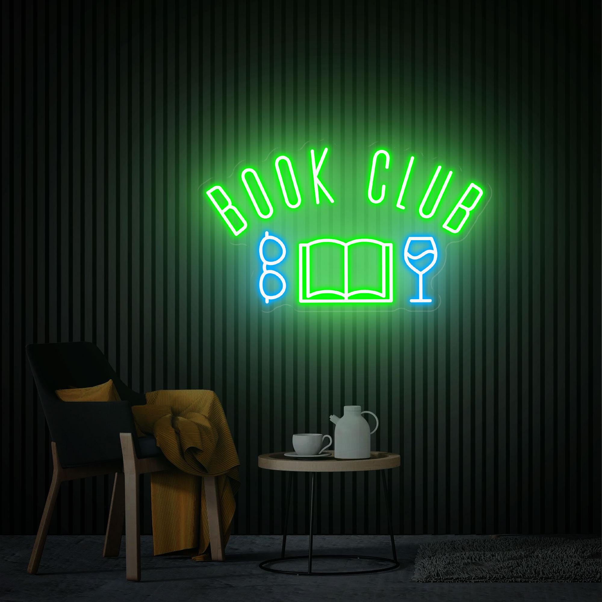 Book Club Neon Sign, Custom LED Neon Sign For Party, Neon Light Dining Room Wall Decor Art, Housewarming Party Gift LED Light