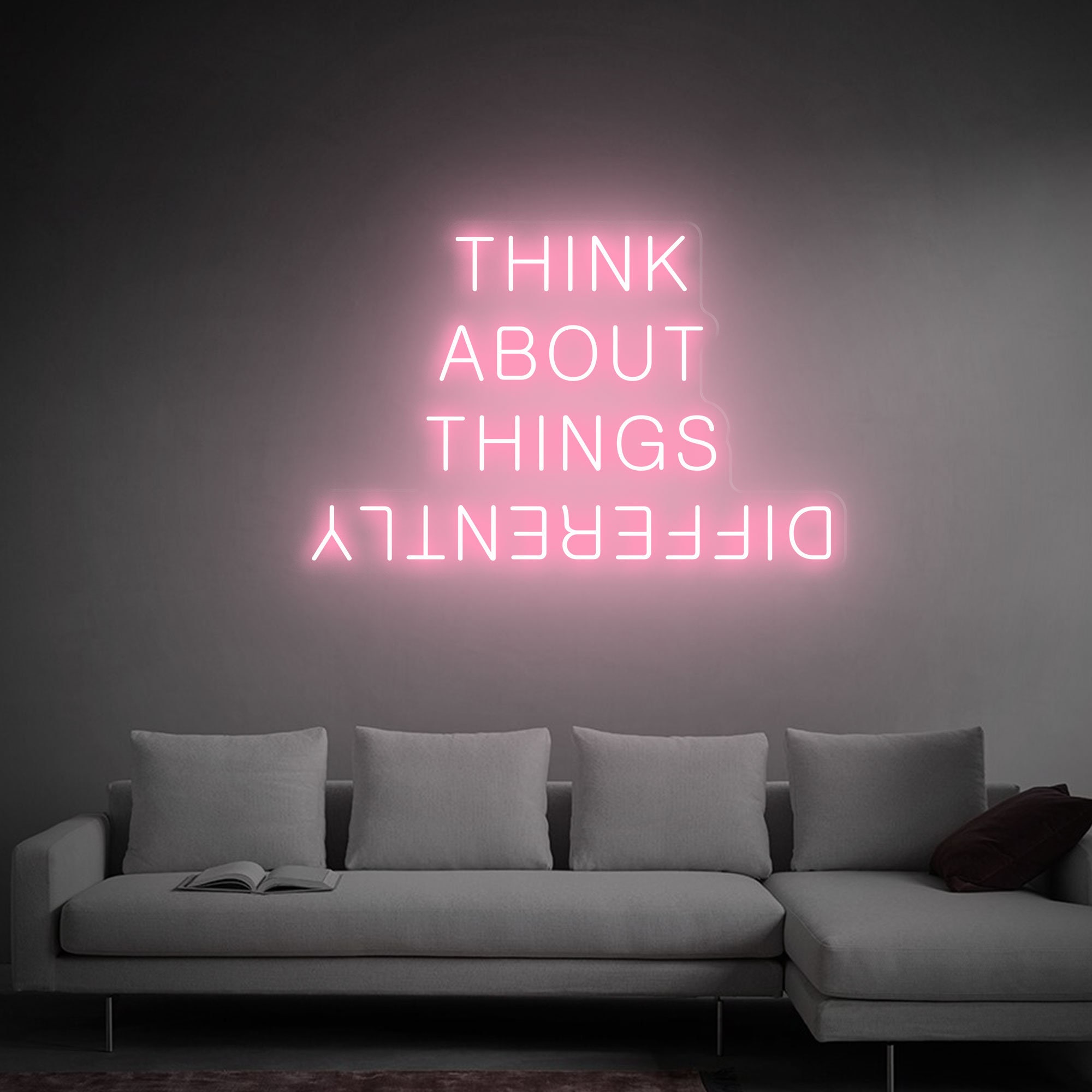 think about things differently neon light sign, birthday gifts neon sign LED Light Sign Room Yard Home Wall Decor Art, Gift for Her