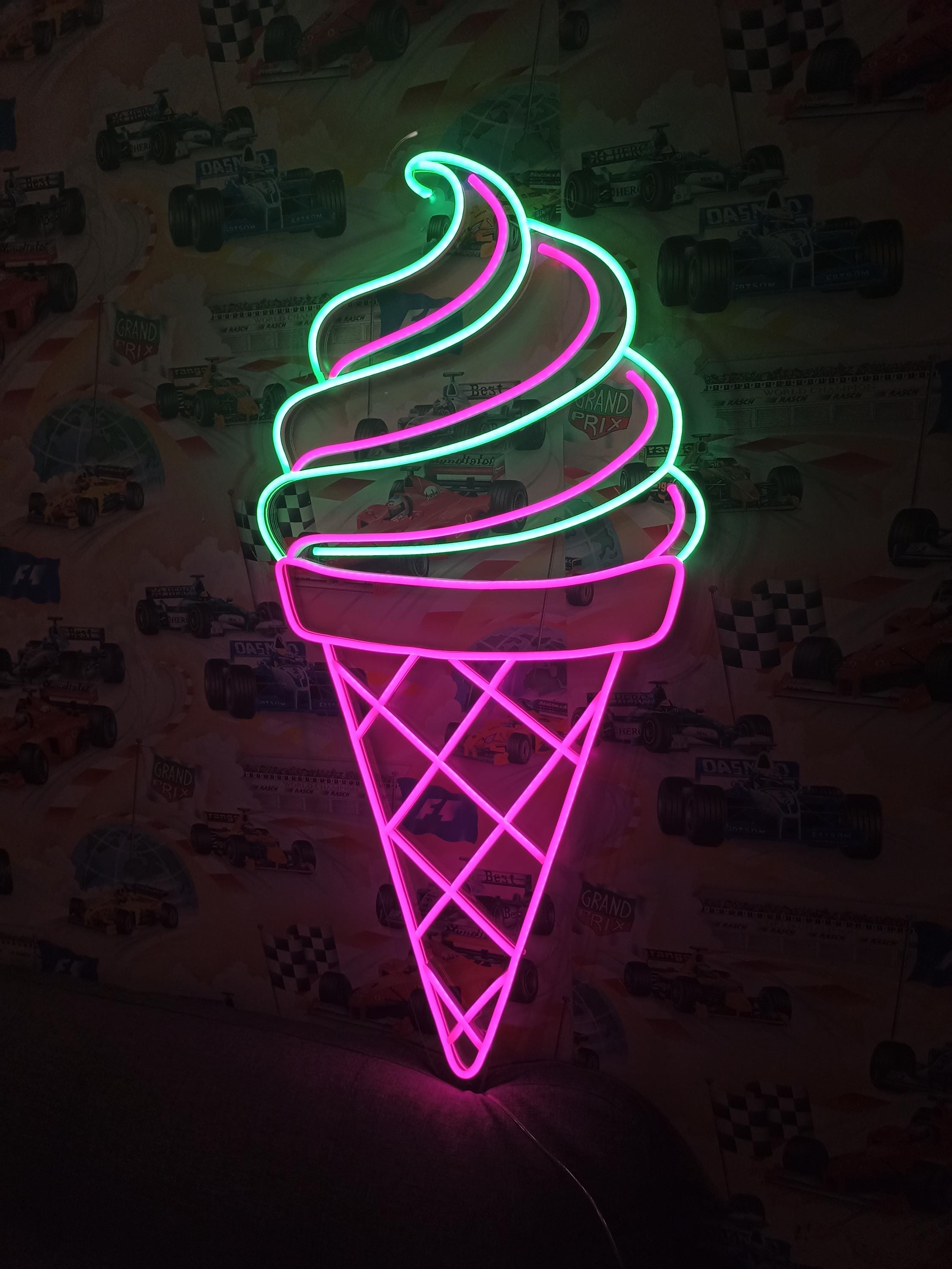 Ice Cream Neon Signs, Wall Hangings Decor For Home, Bar Neon Sign, Kitchen Decor