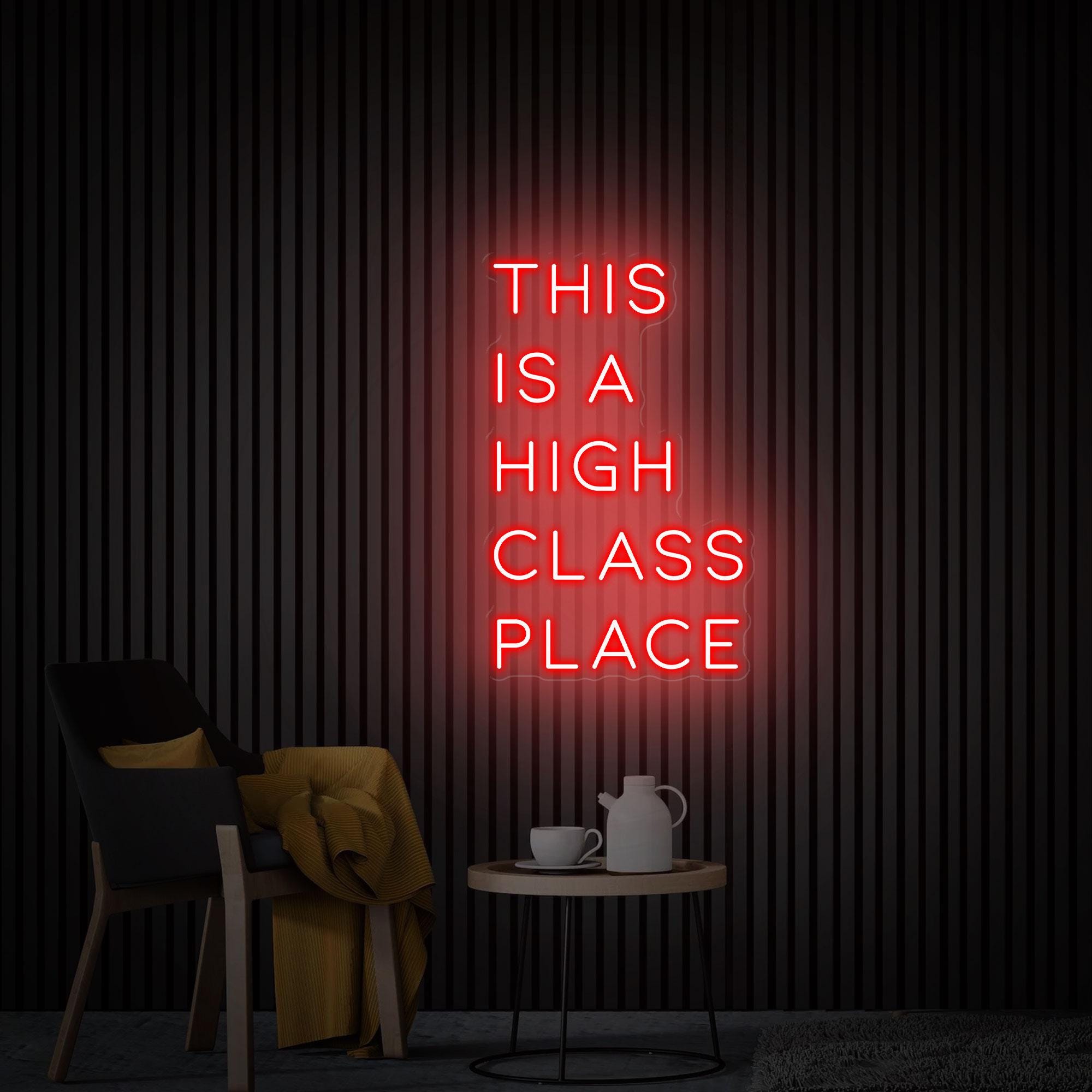 This Is A high Class Place Neon Sign, Western Wall Art, Custom Neon Signs, Room Decor Sign, Party Decor Sign, Home Wall Decor Led Light Sign