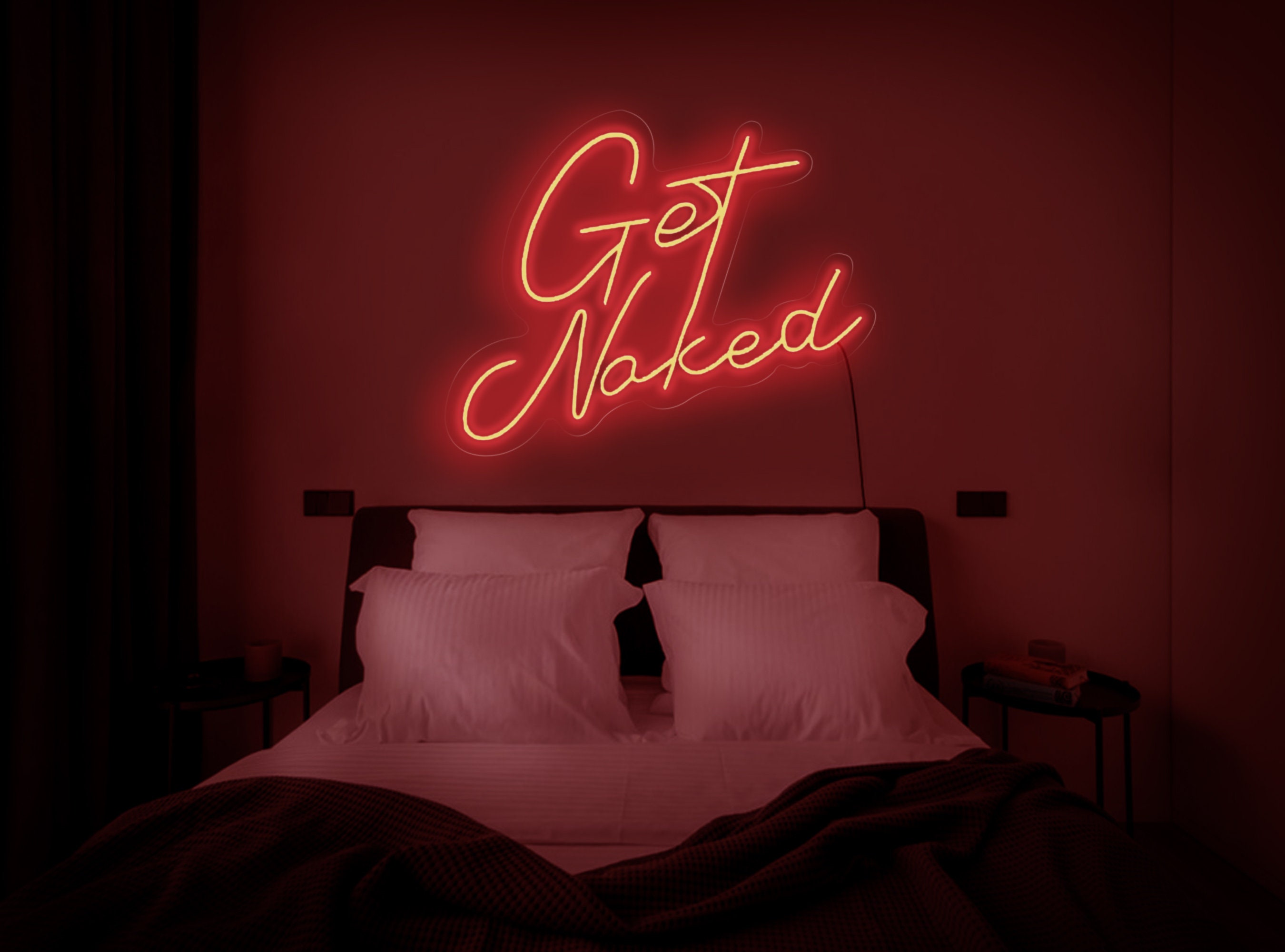 Get Naked Neon Sign, Get Naked Light, Get Naked Wall Decor, Neon Sign Red, Neon Sign Bedroom Decor, Led Neon Light Sign