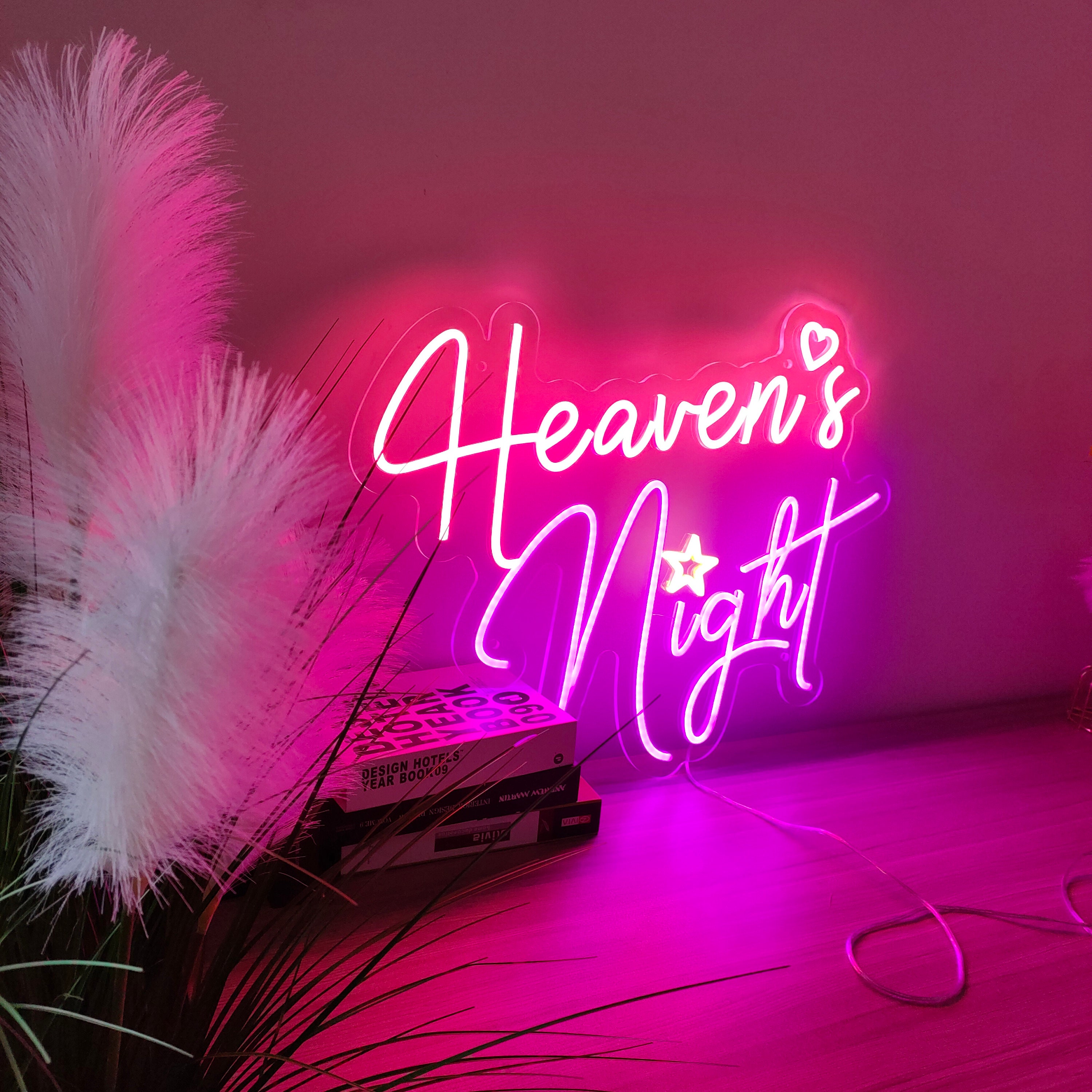 Heaven's Night Neon Sign | Custom Neon Lights Sign | Wedding Neon Sign | Led Neon Sign Bedroom, Game Room Wall Decoration