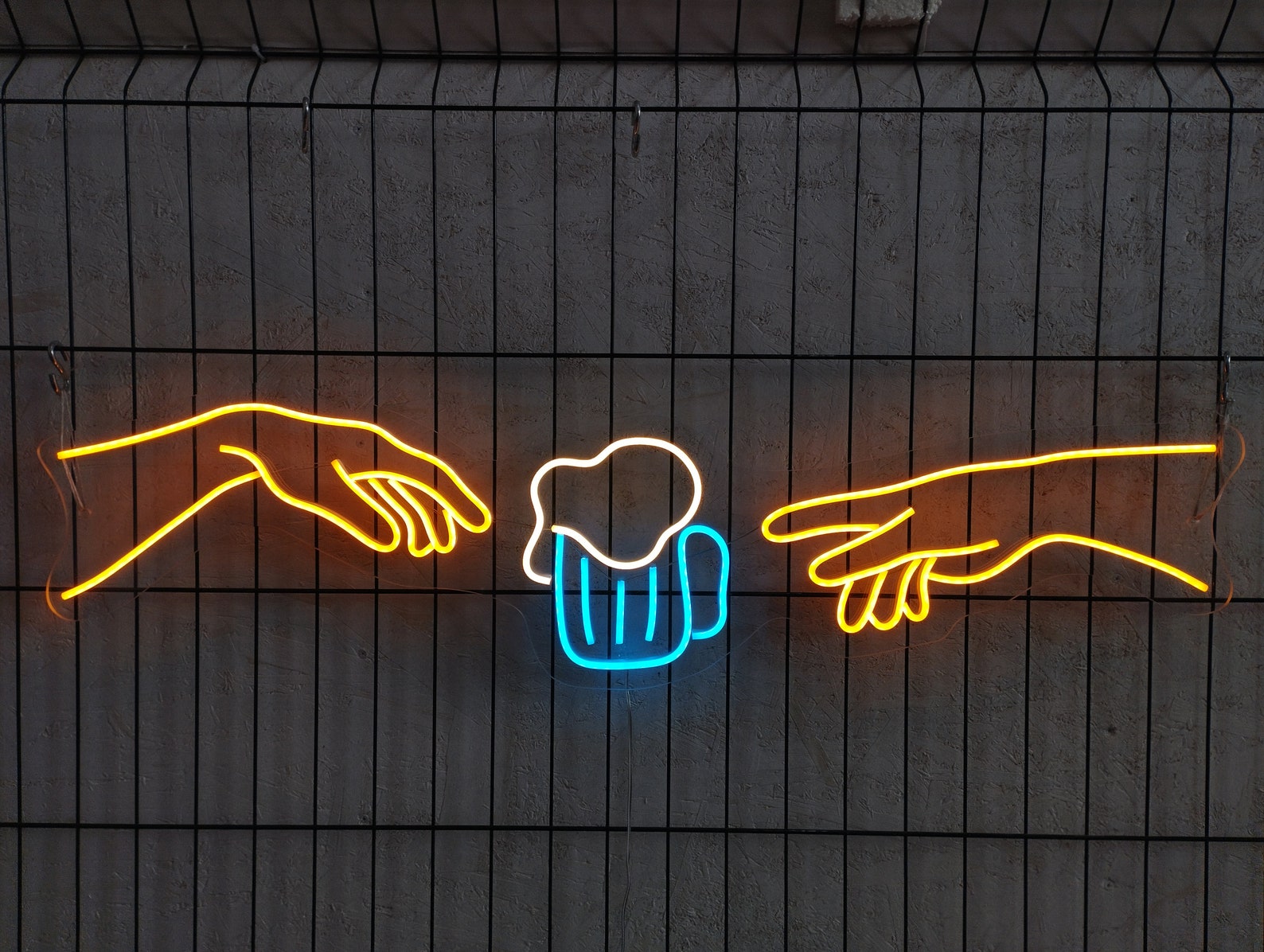 Hands Of God Neon Sign, Beer Mug Neon Sign, Beer Neon Light, Beer Light Up Sign, Bar Neon Light Sign, Alcohol Neon Sign
