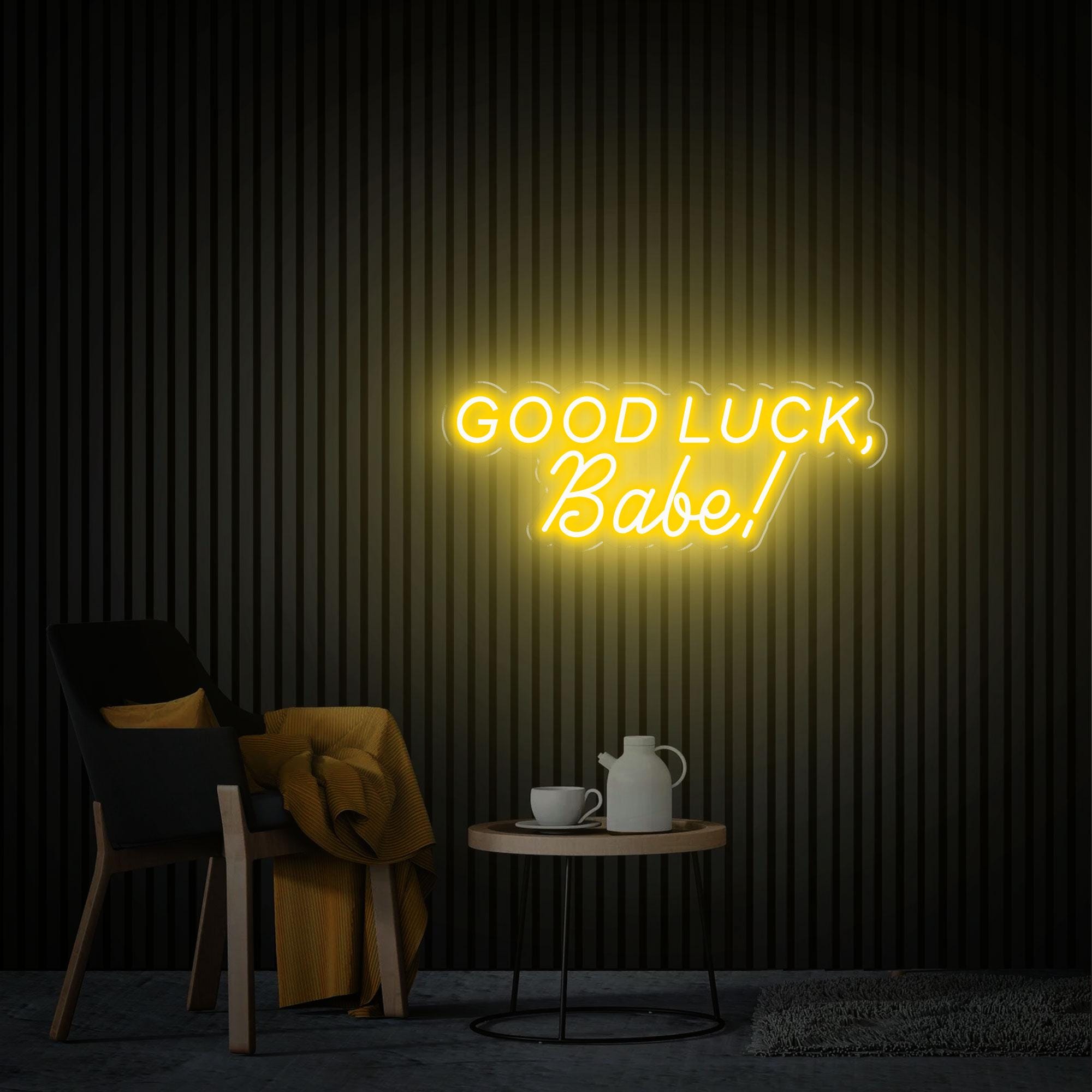 Good Luck Babe Neon Sign, Custom Text Led Neon Sign, Back to School Gift, Neon Wall Art, Gift for Her Home Bedroom Decor, Lesbian Pride