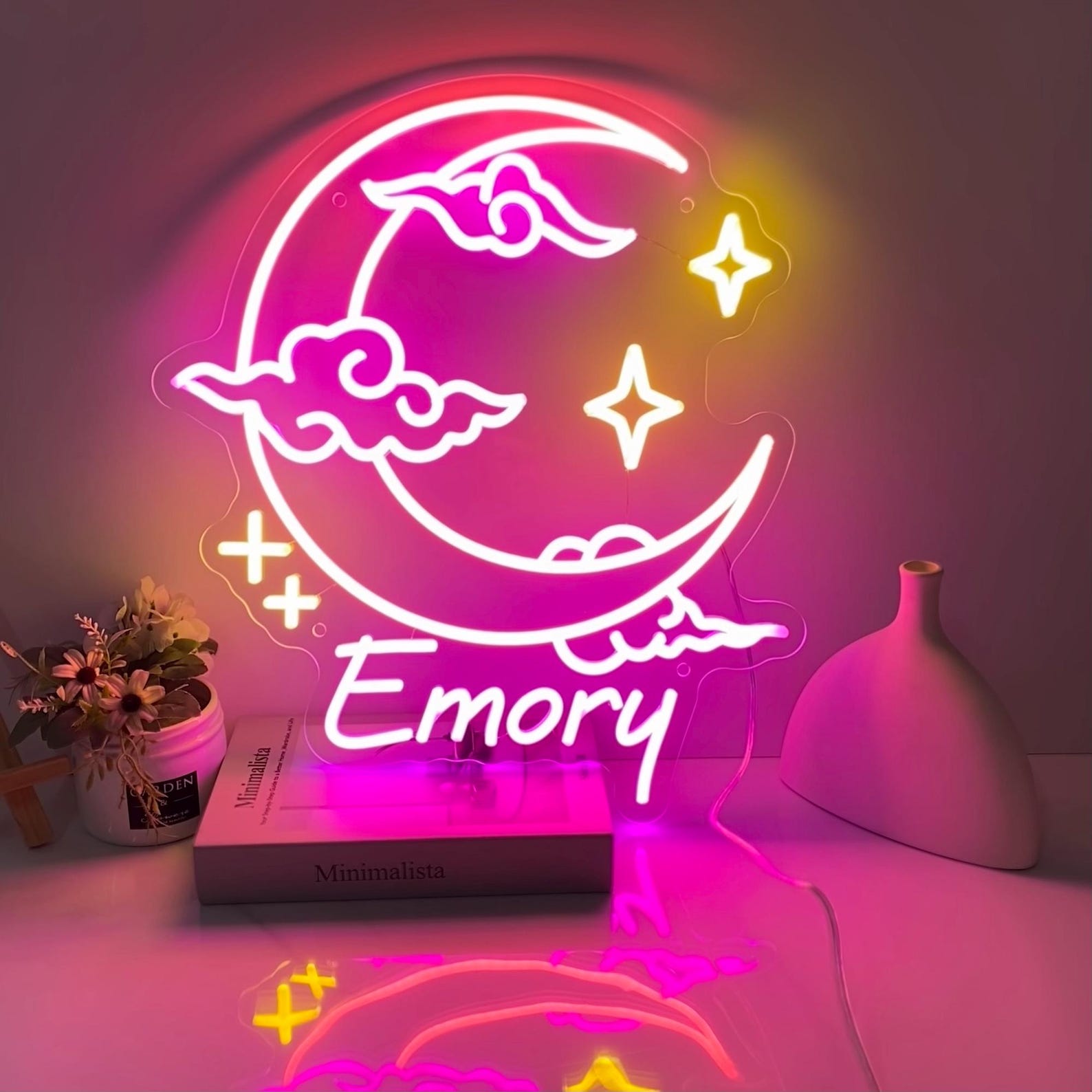 Moon Cloud Star Neon Sign, Neon Sign Art, Handmade Neon Gifts, Bedroom Neon Sign, Moon Led Wall Light, Custom Neon Light Sign