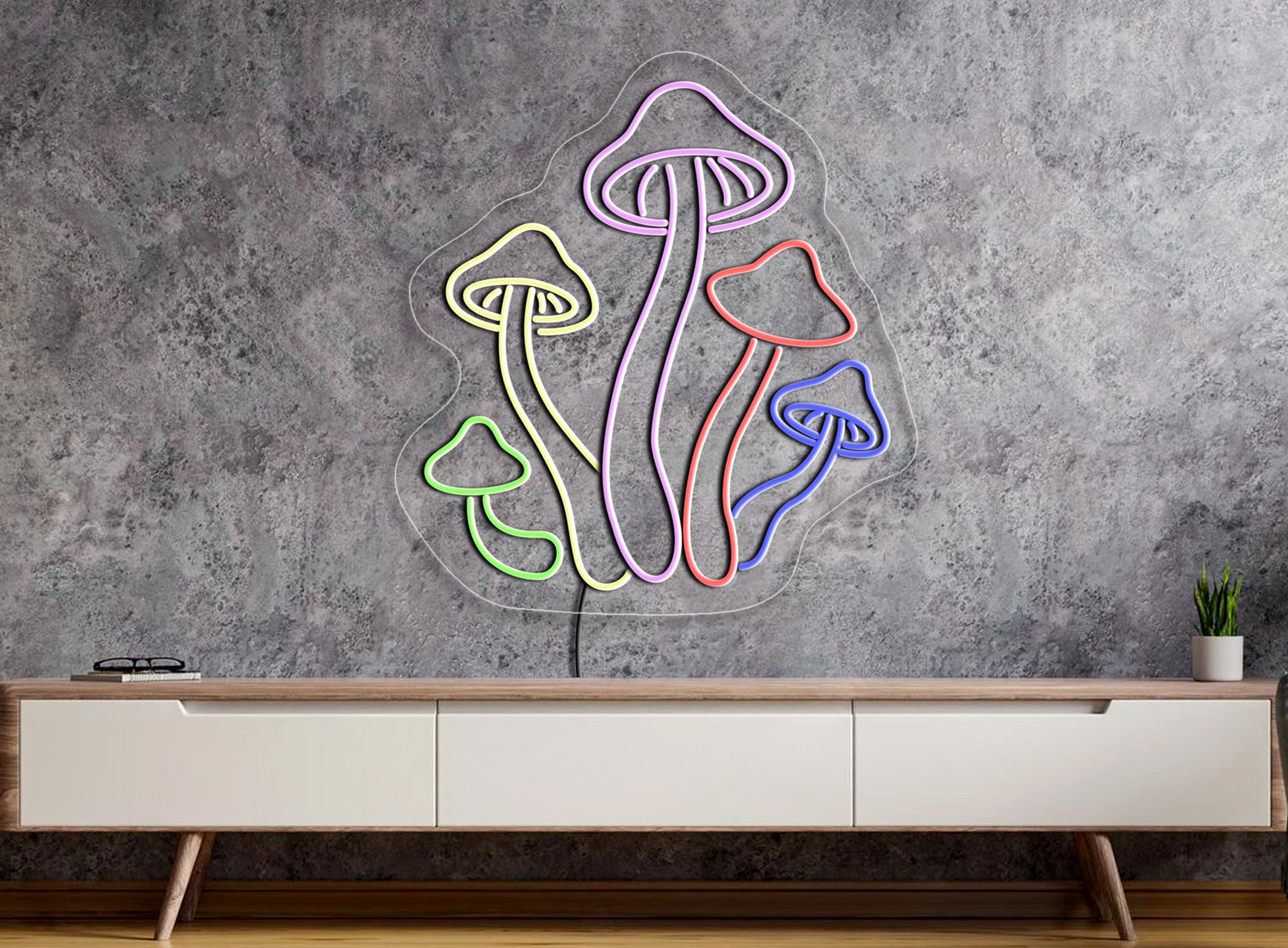 Mushrooms Neon Sign, Mushroom Led Sign, Kids Room Neon Sign, Neon Sign Kitchen, Mushroom Wall Decor, Mushroom Wall Art