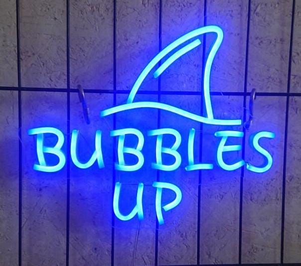 Bubbles Up Neon Sign, Shark Fin Led Sign, Shark Neon Light, Fins Up Sign, Margaritaville Neon Sign, Bubbles Up Decor, Margaritaville Decor