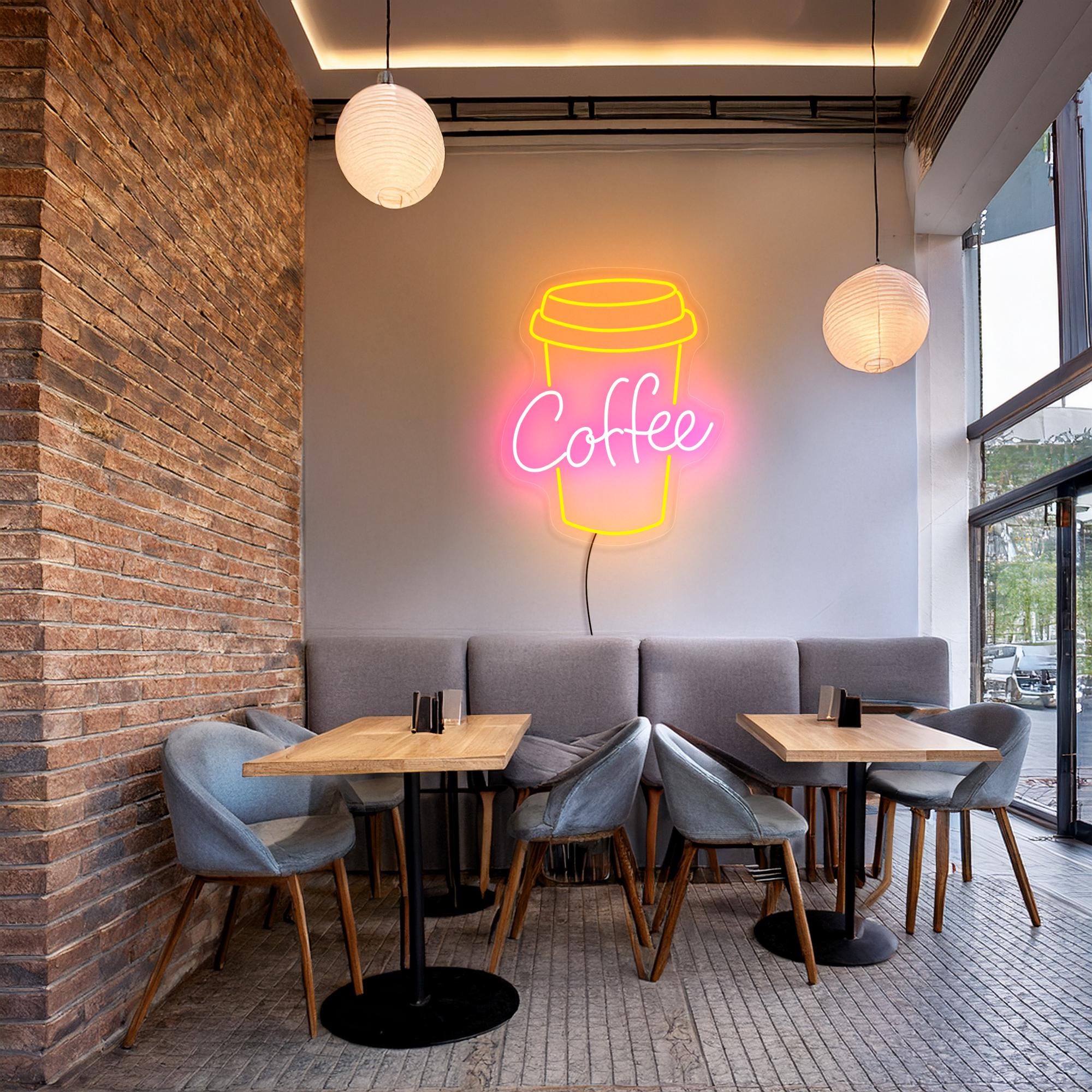 Coffee Cup Neon Sign, Cafe Neon Sign, Coffee Sign, Coffee Bar Sign Decor, Coffee Lover Gift, Neon Sign Kitchen, Bar Decor, Cafe Art Decor