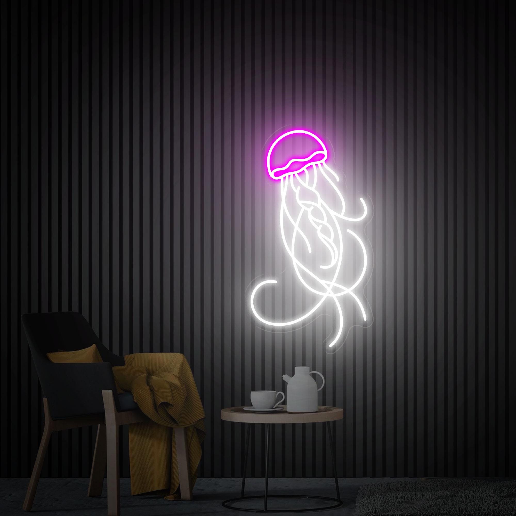 Jellyfish Neon Sign, Jellyfish Wall Art, Ocean Led Sign, Custom Neon Sign, Kids Room Decor, Home Ocean Decor, Under the Sea Vibes Best Gift