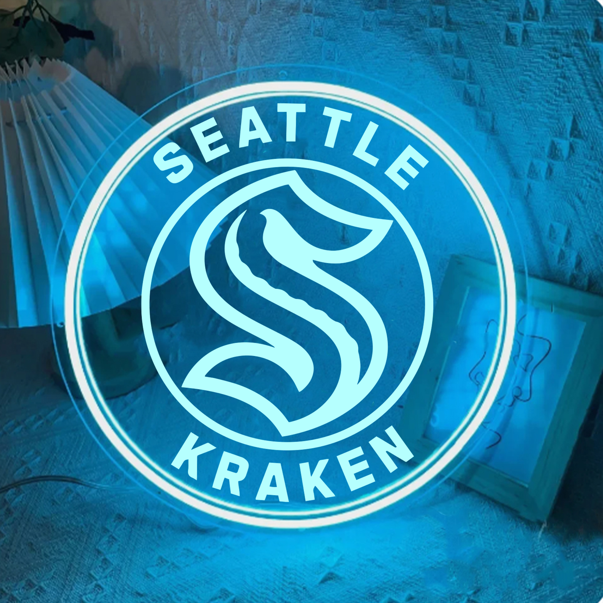 Seattle Kraken Ice Hockey Laser Sign Wall Decor