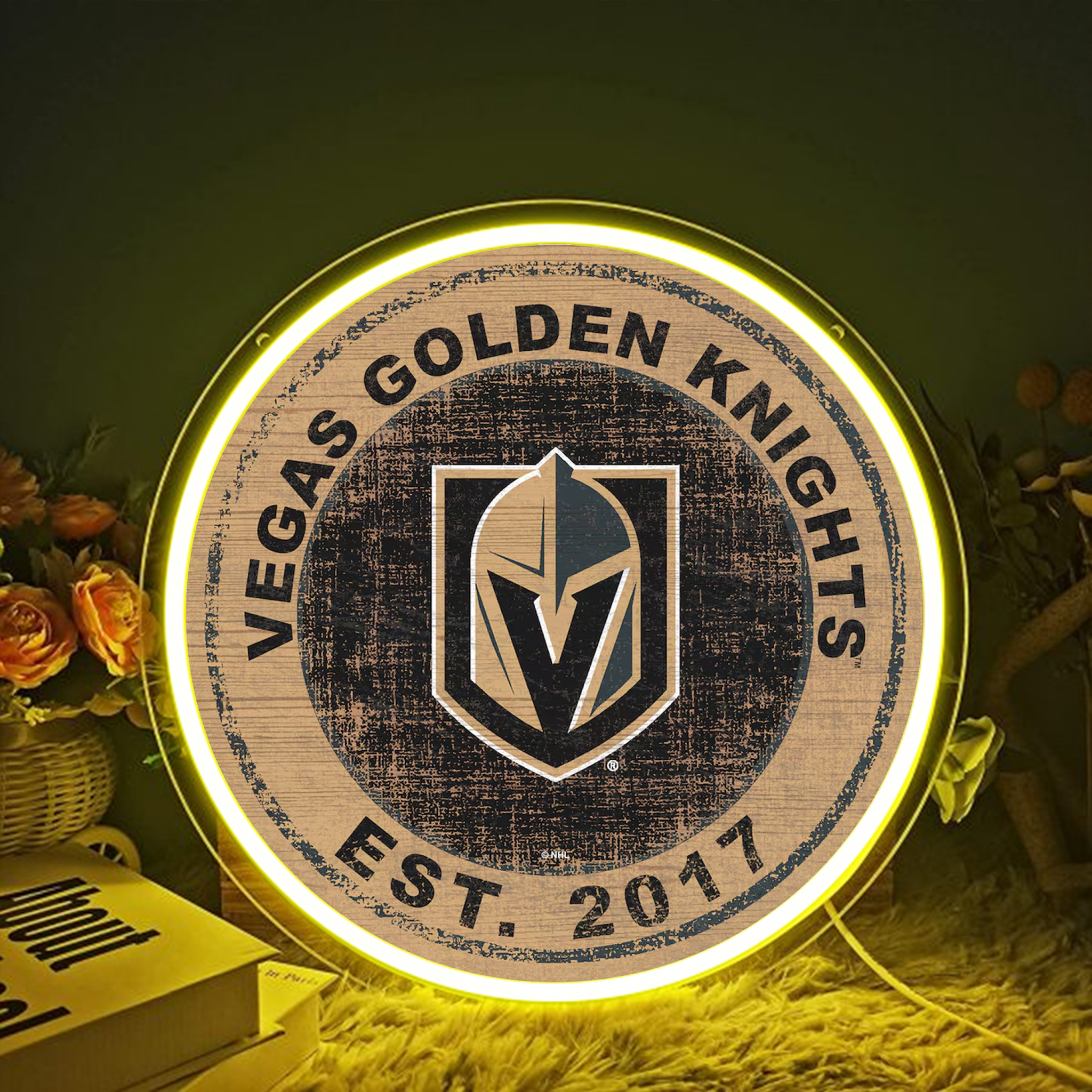 Vegas Golden Knights Ice Hockey UV Sign Wall Decor