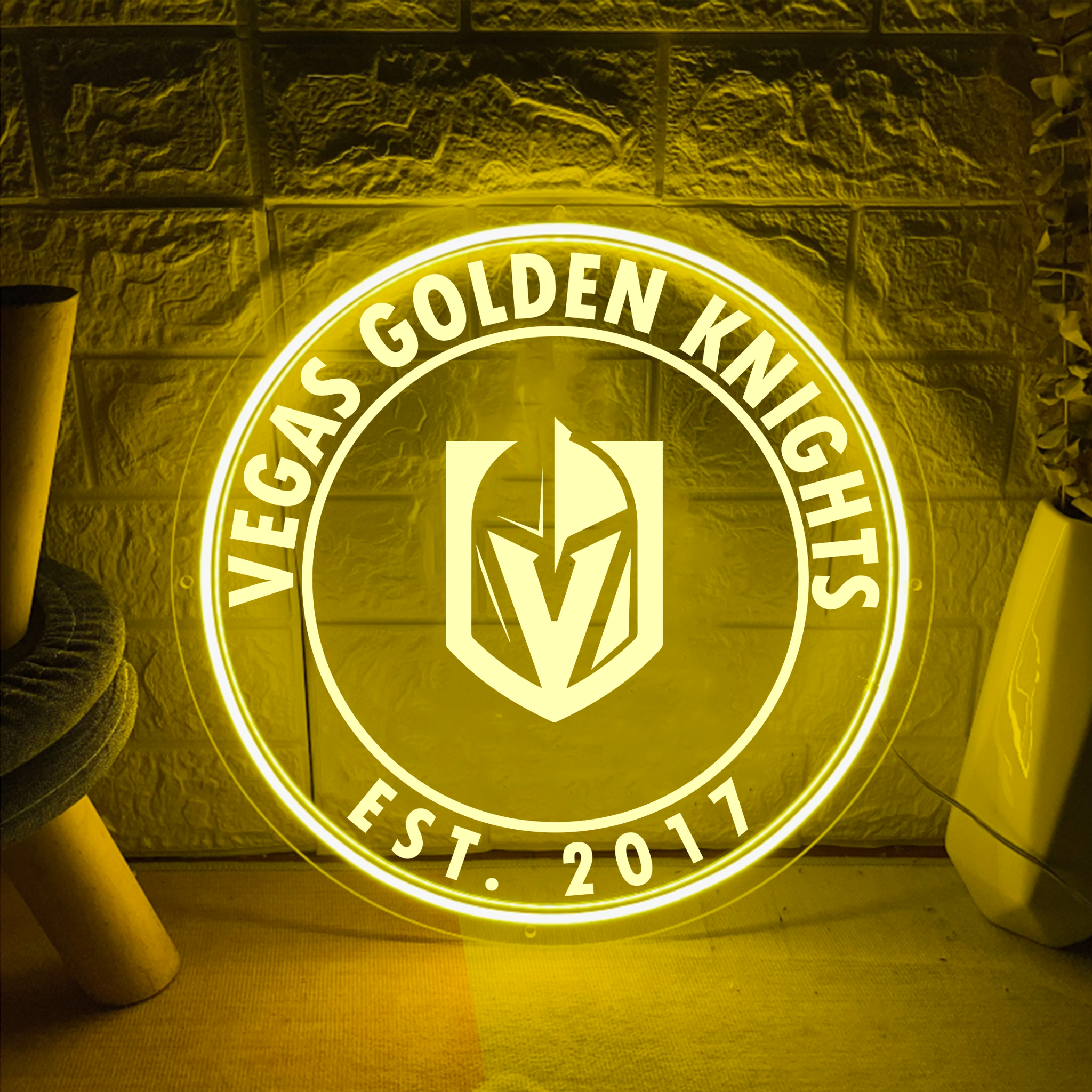 Vegas Golden Knights Ice Hockey Laser Sign Wall Decor