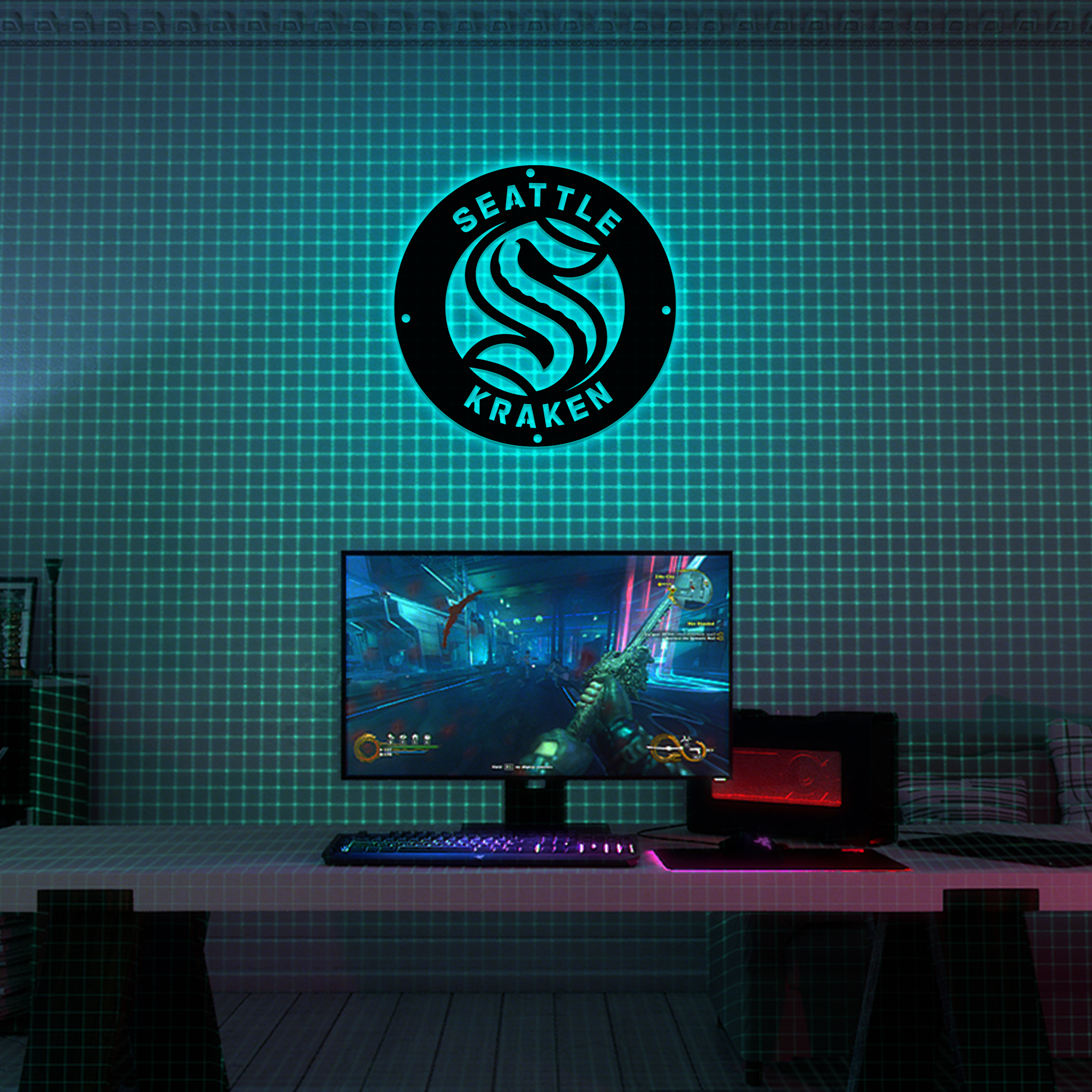 Seattle Kraken Ice Hockey Metal Sign Wall Decor