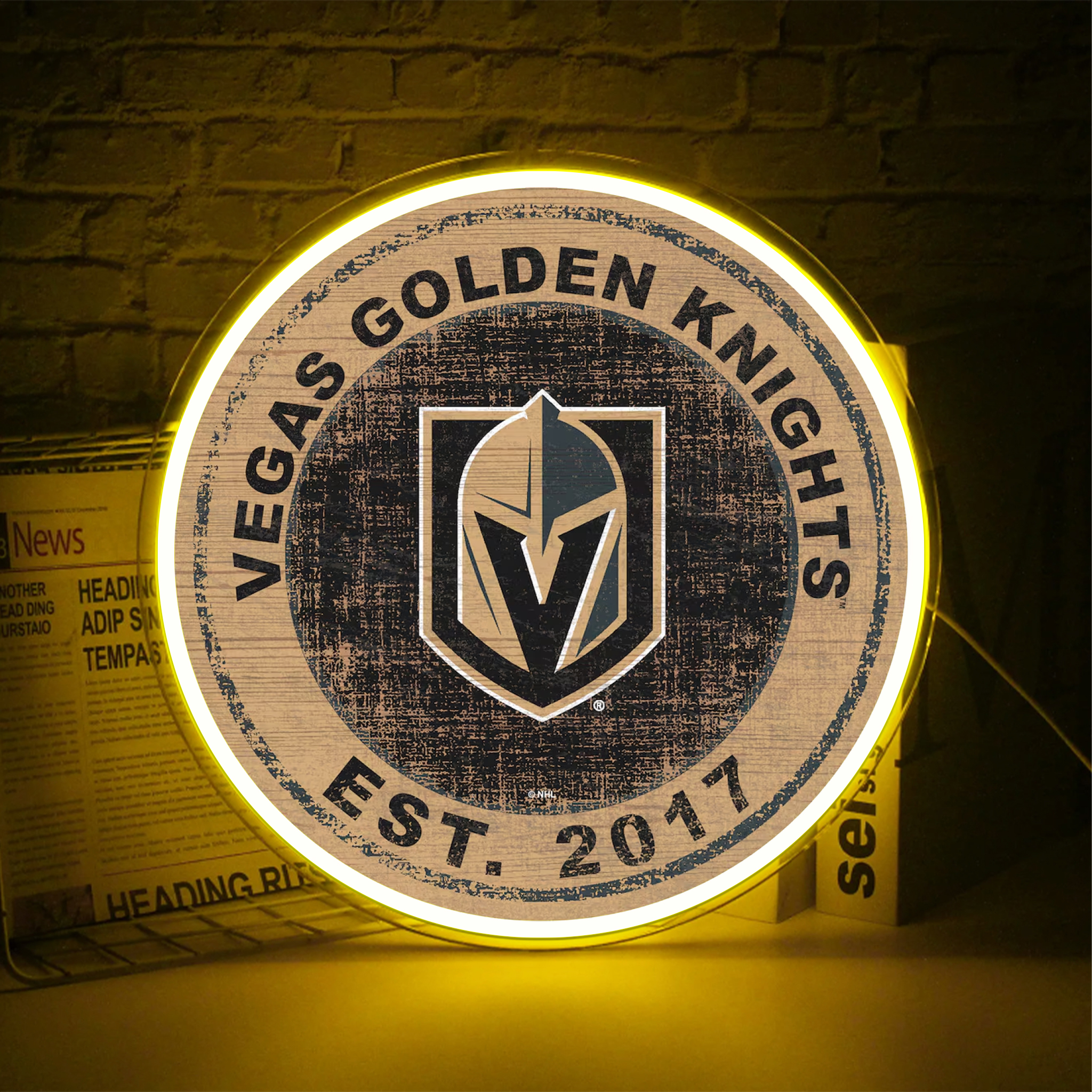 Vegas Golden Knights Ice Hockey UV Sign Wall Decor