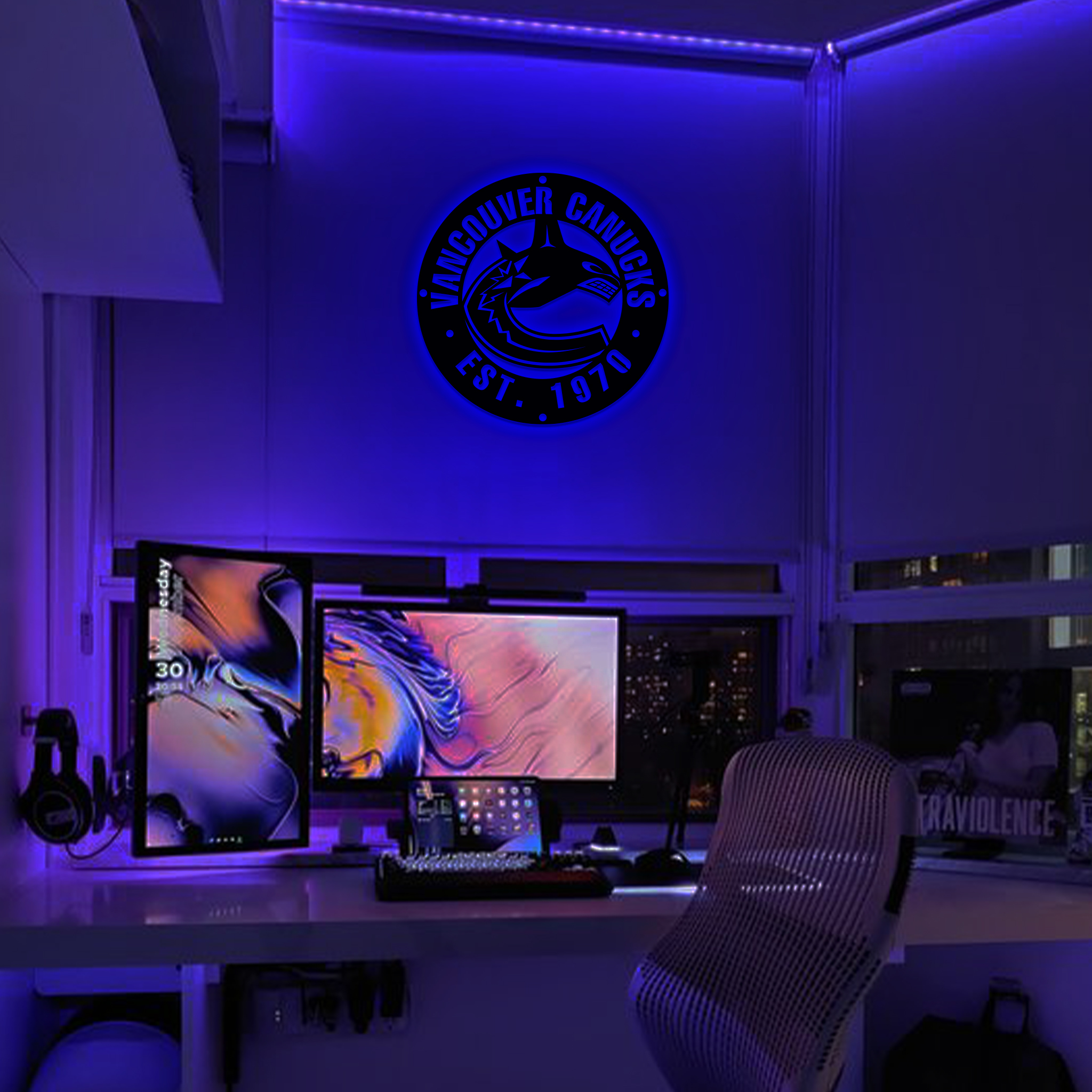 Vancouver Canucks Ice Hockey Metal Sign