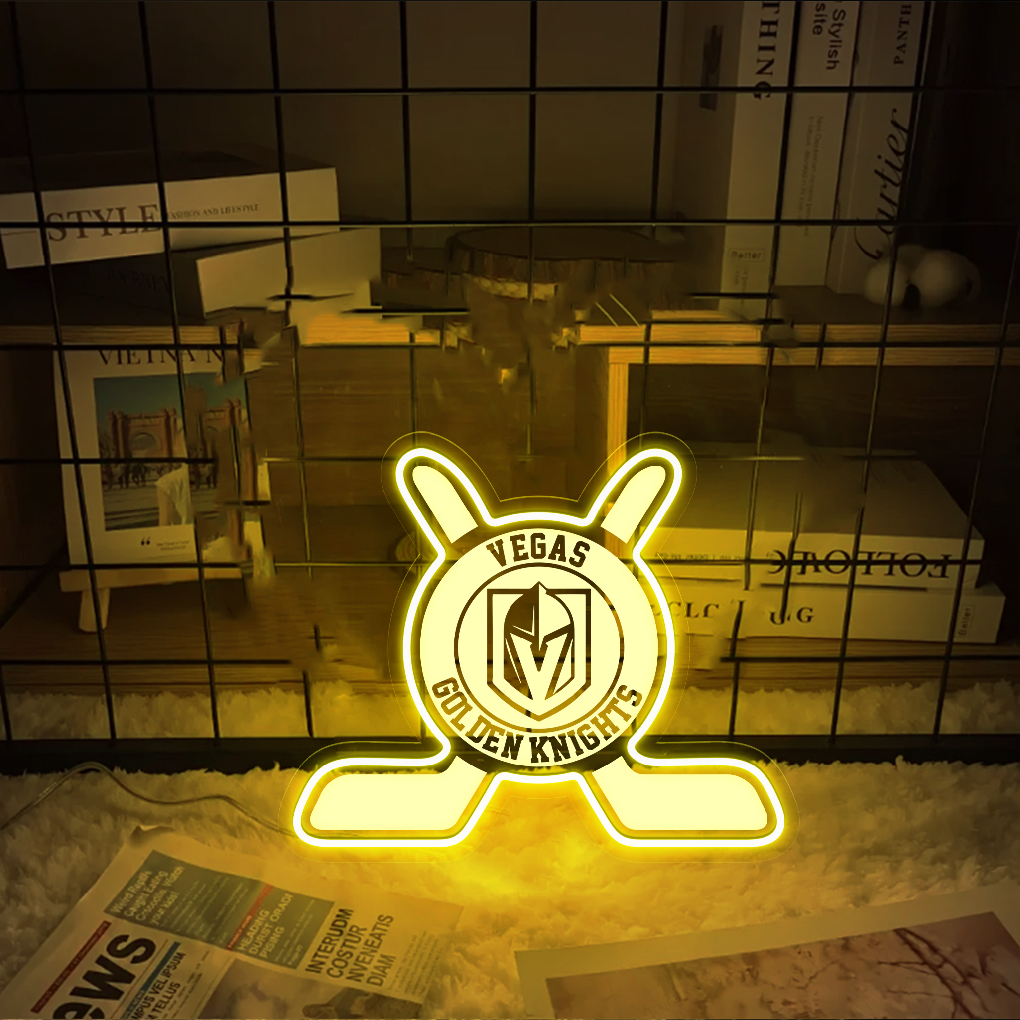 Vegas Golden Knights Ice Hockey Laser Signs Wall Decor