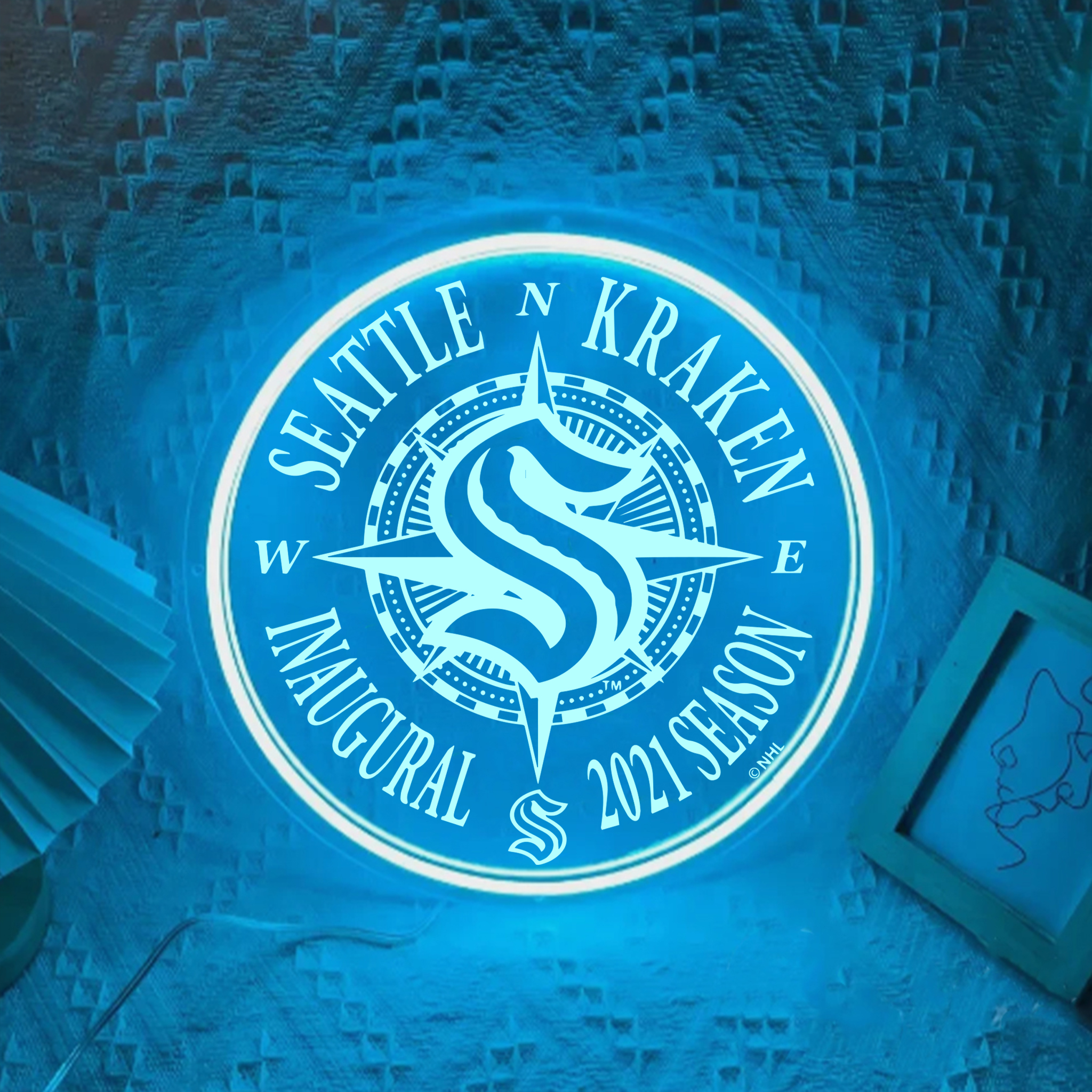 Seattle Kraken Ice Hockey Laser Signs Wall Decor