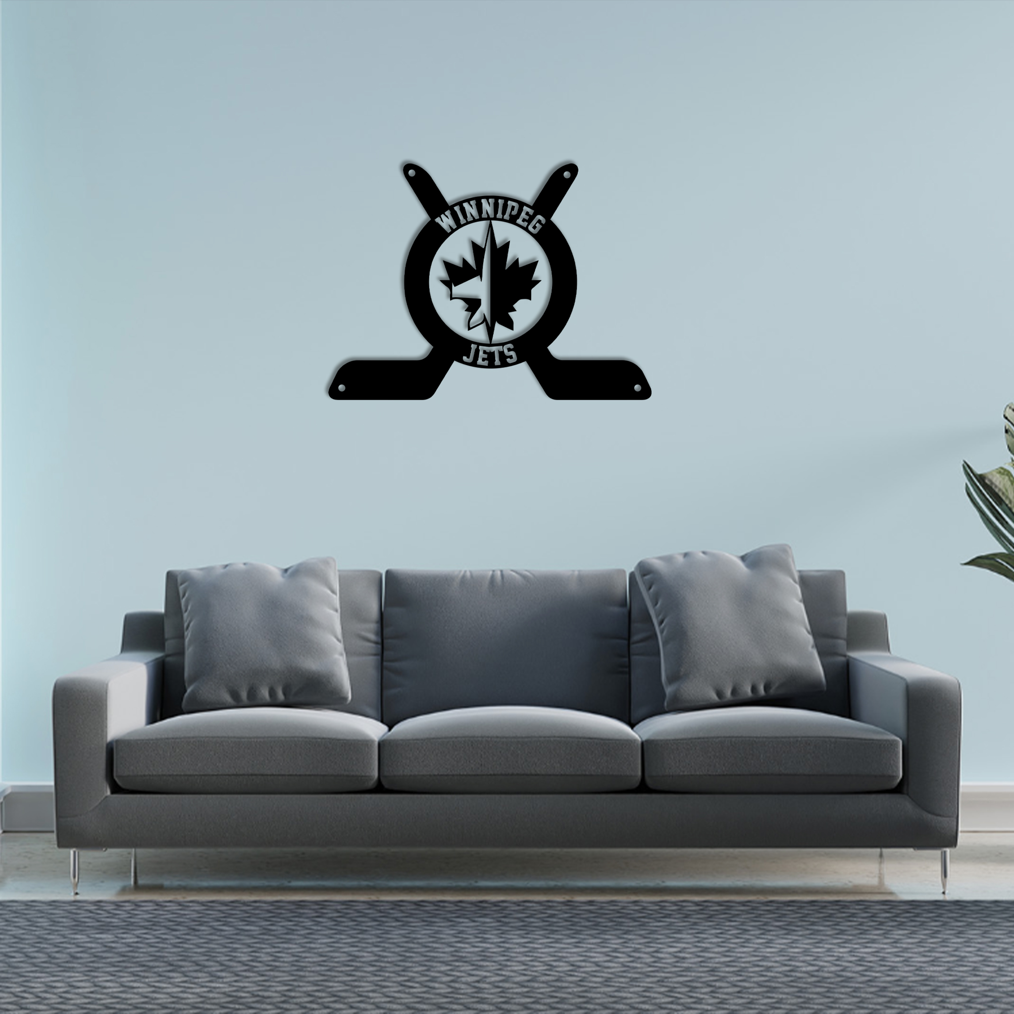 Winnipeg Jets Ice Hockey Metal Sign