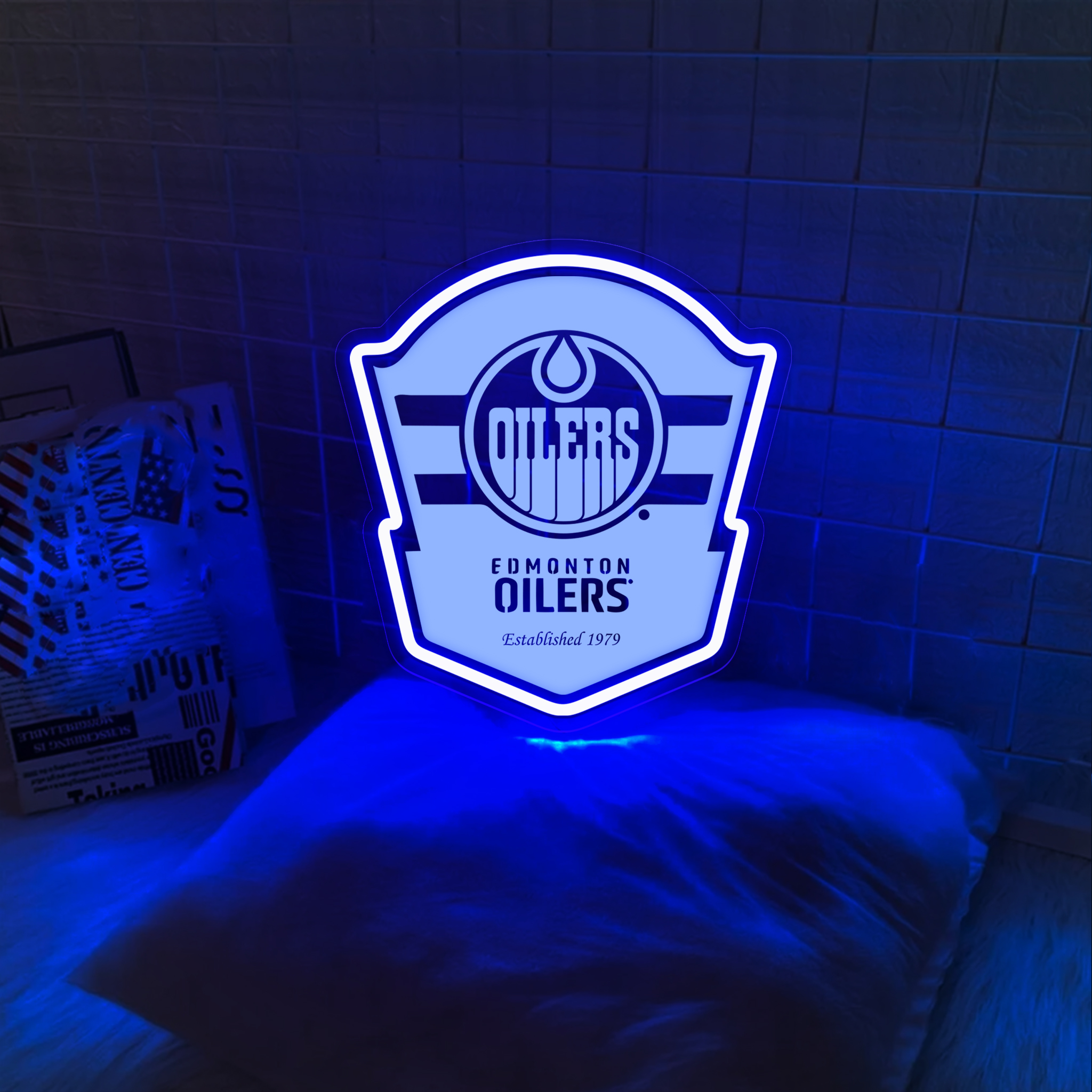 Edmonton Oilers Ice Hockey Laser Signs Wall Decor