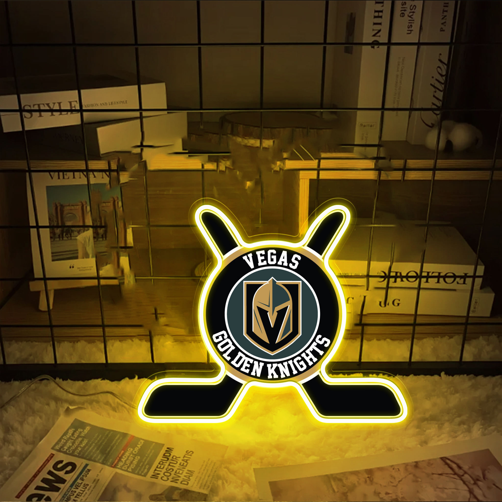 Vegas Golden Knights Ice Hockey UV Signs Wall Decor