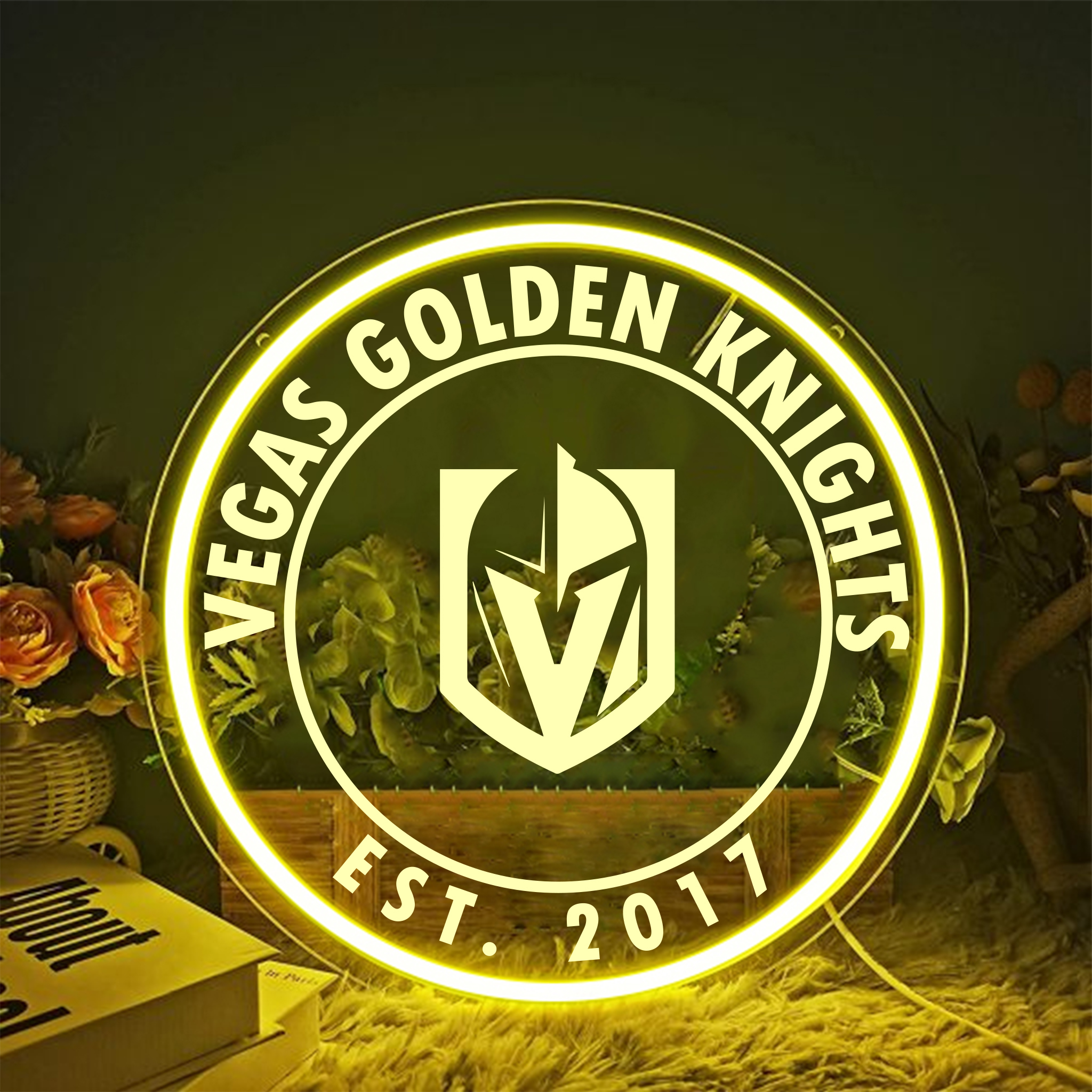 Vegas Golden Knights Ice Hockey Laser Sign Wall Decor