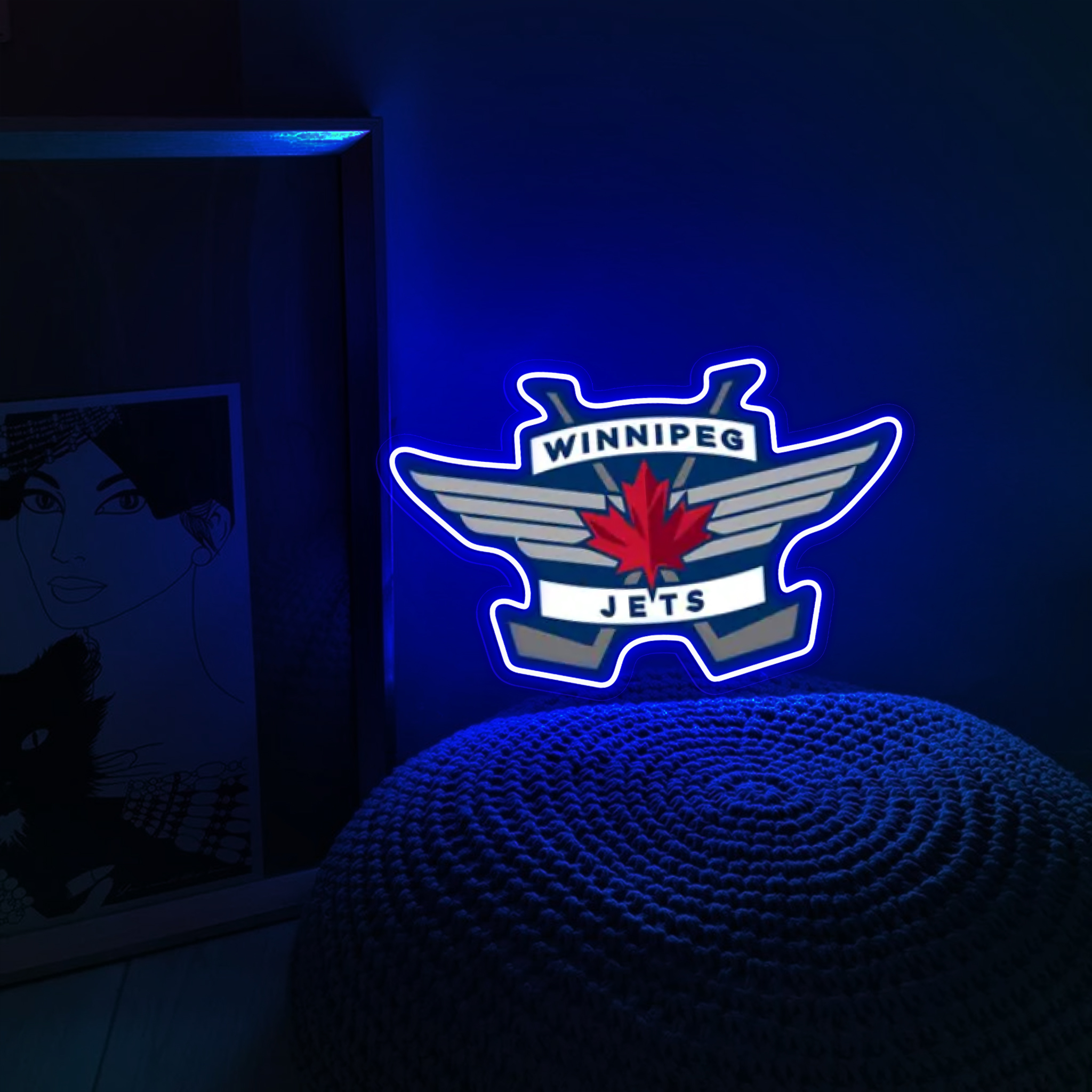 Ice Hockey Winnipeg Jets UV Sign Wall Decor
