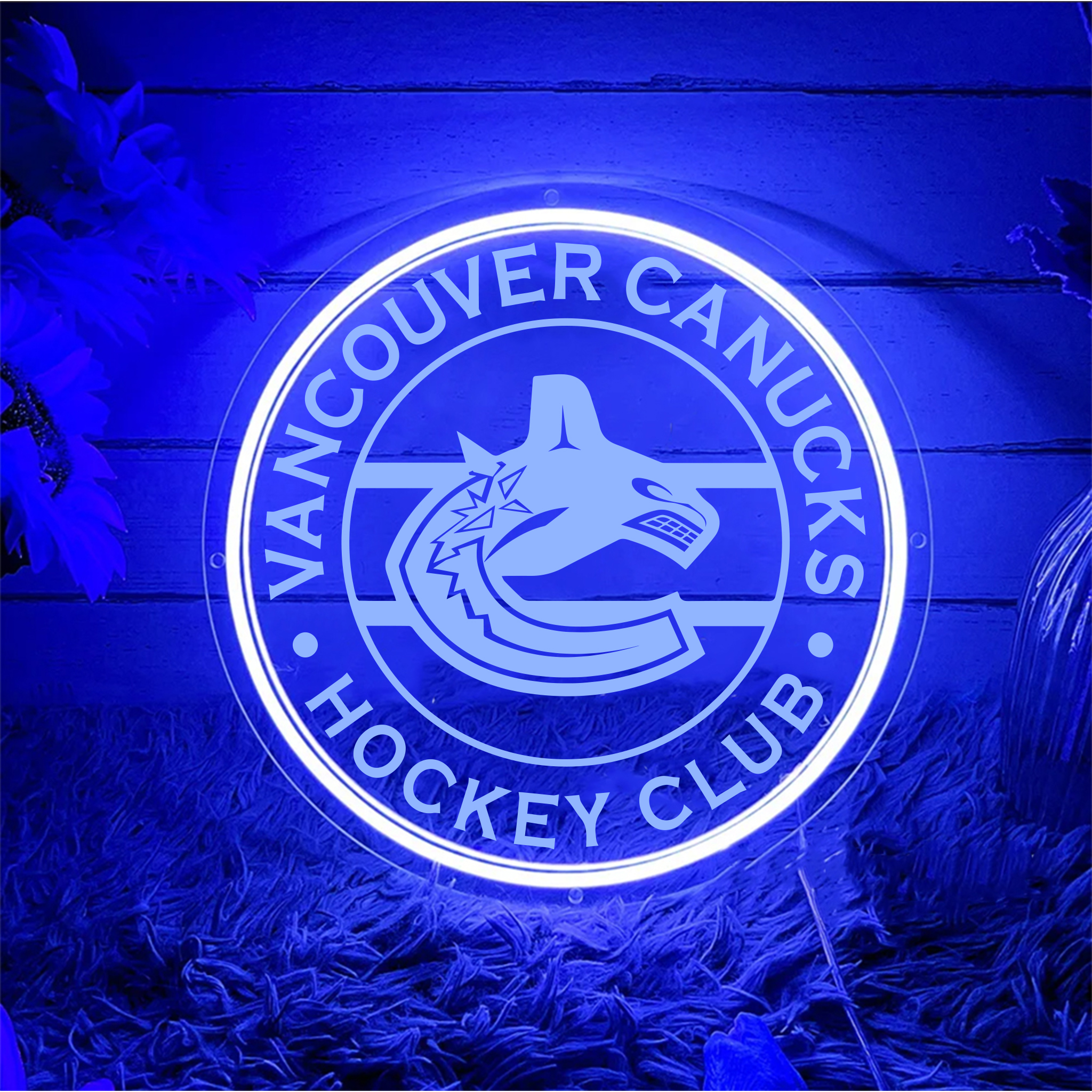 Vancouver Canucks Ice Hockey Laser Sign Wall Decor