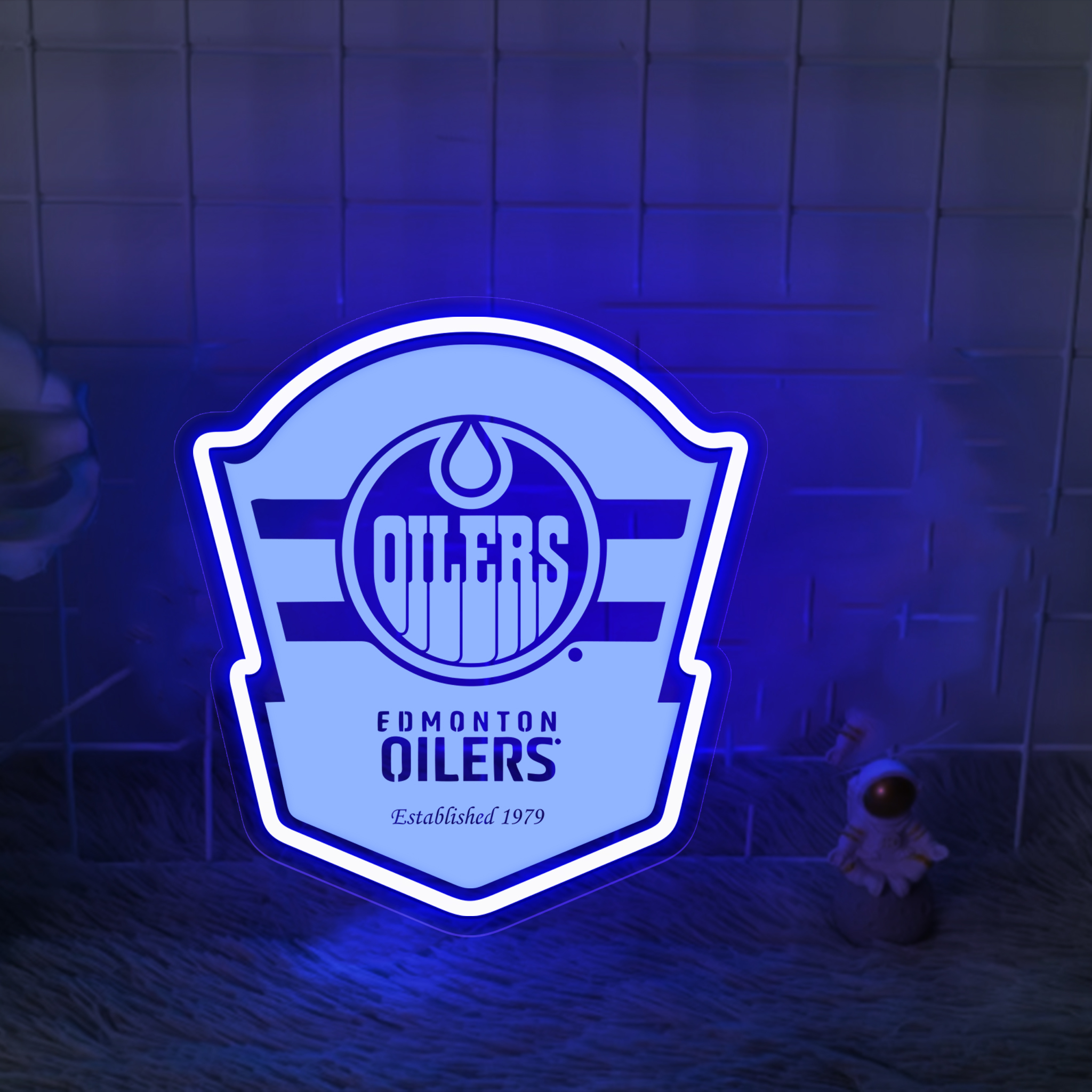 Edmonton Oilers Ice Hockey Laser Signs Wall Decor