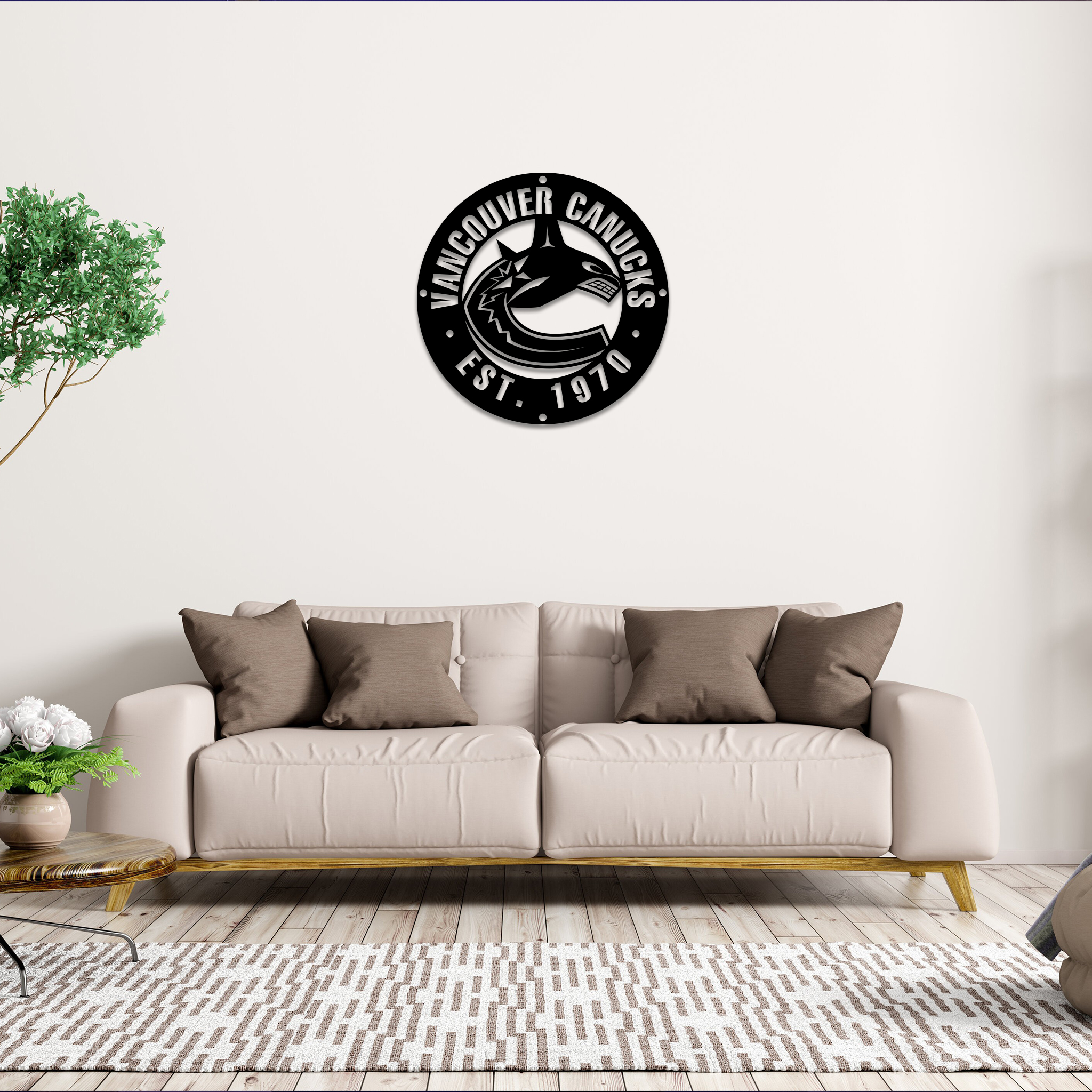 Vancouver Canucks Ice Hockey Metal Sign