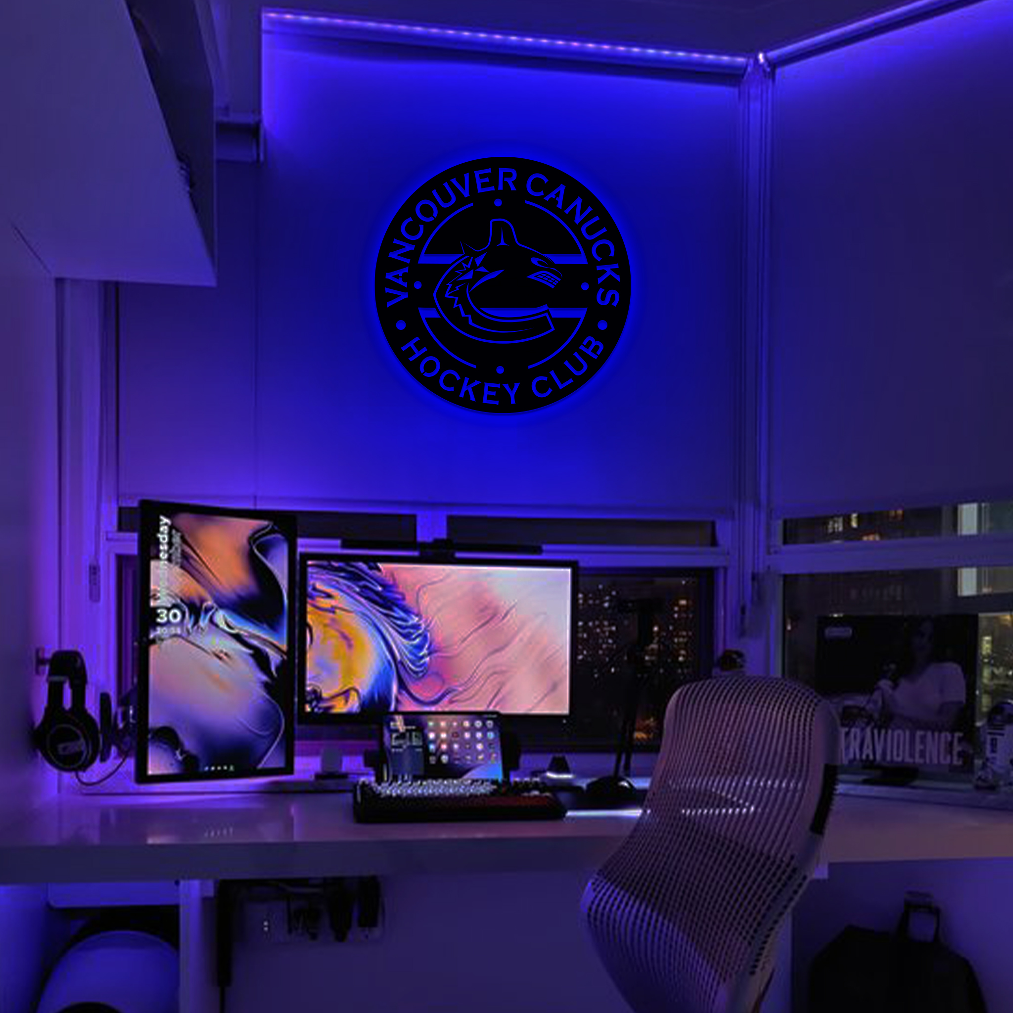 Vancouver Canucks Ice Hockey Metal Sign Wall Decor