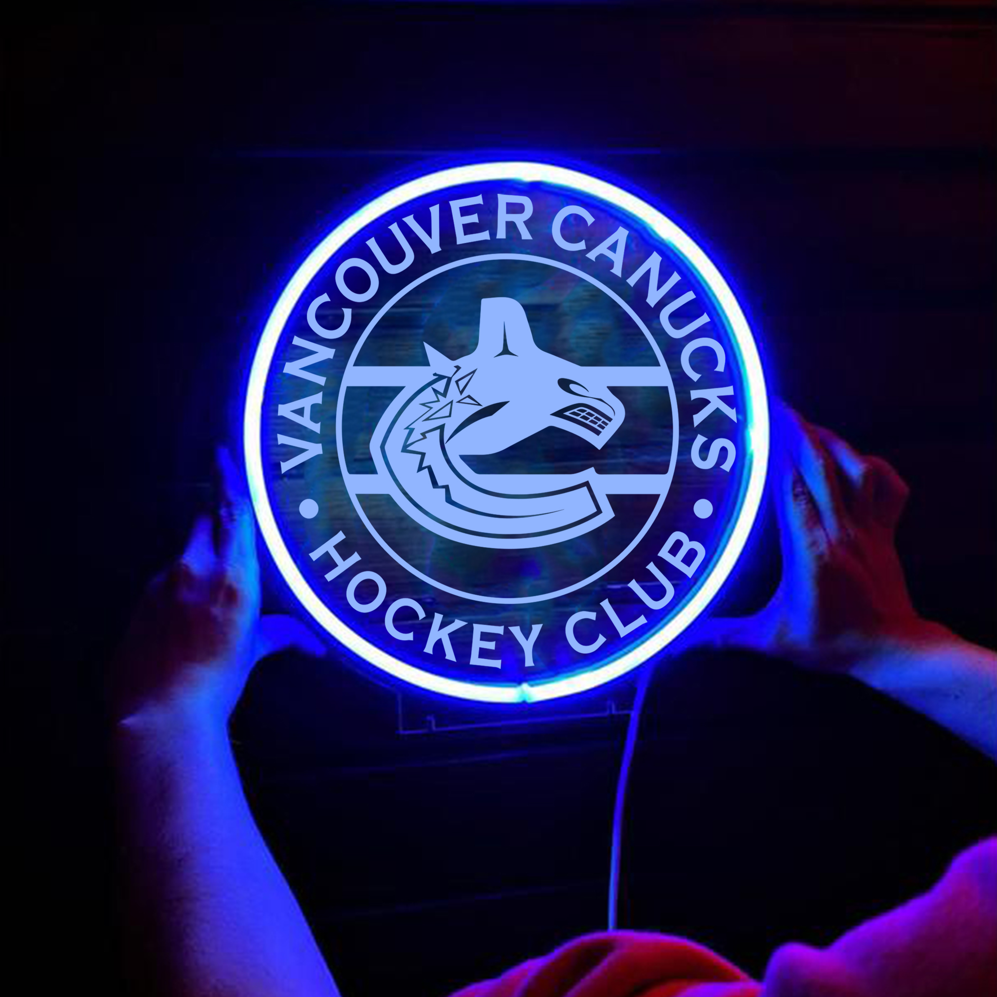 Vancouver Canucks Ice Hockey Laser Sign Wall Decor