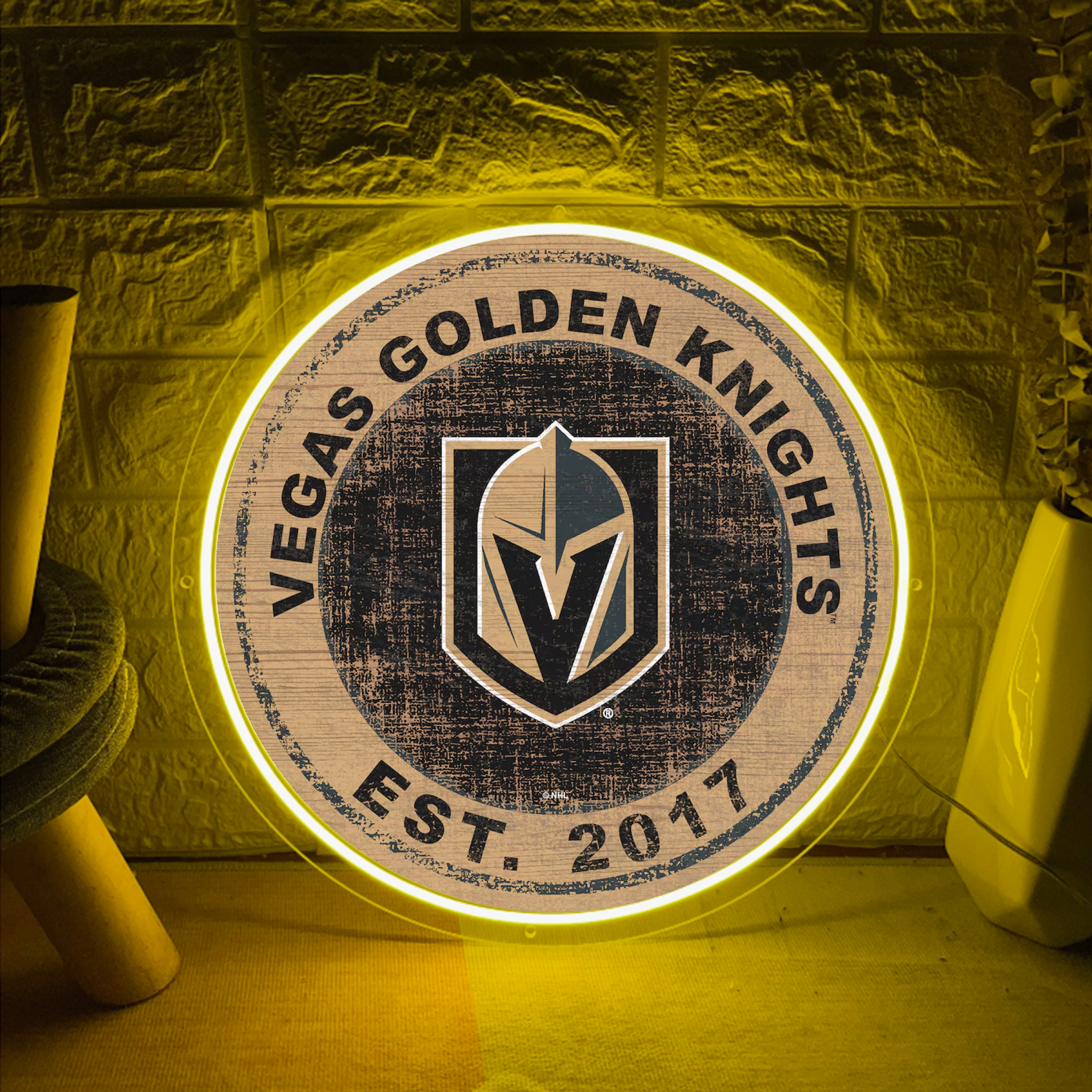 Vegas Golden Knights Ice Hockey UV Sign Wall Decor