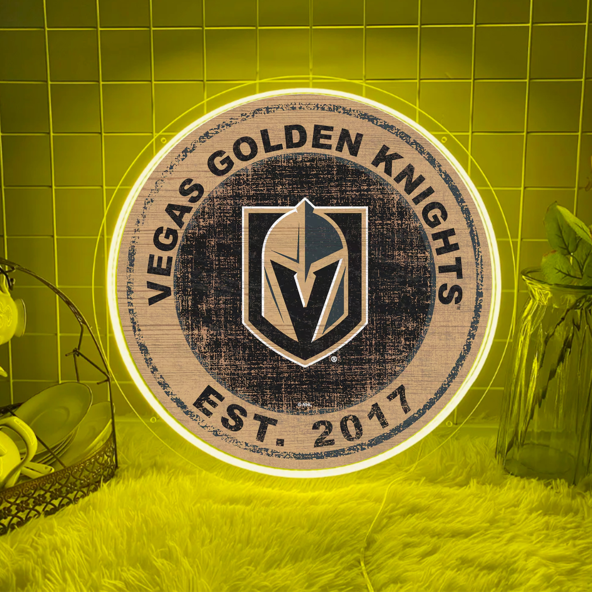 Vegas Golden Knights Ice Hockey UV Sign Wall Decor
