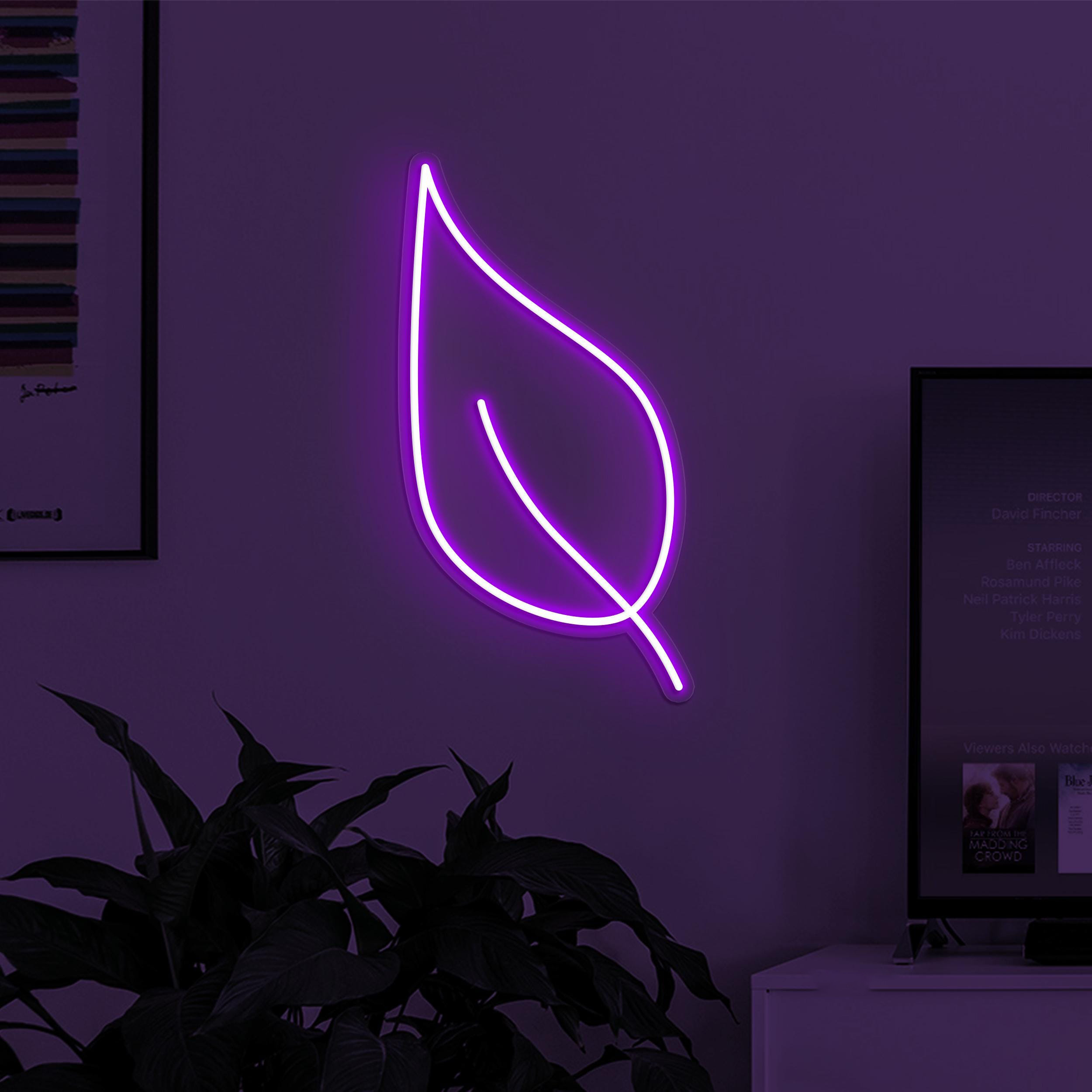 Leaf Neon Sign, Leaf LED Light, Home Wall Art, Plant Nursery Neon Art, Custom Leaf Neon Sign, Gallery Wall Decor, Cafe and Bar Neon Light